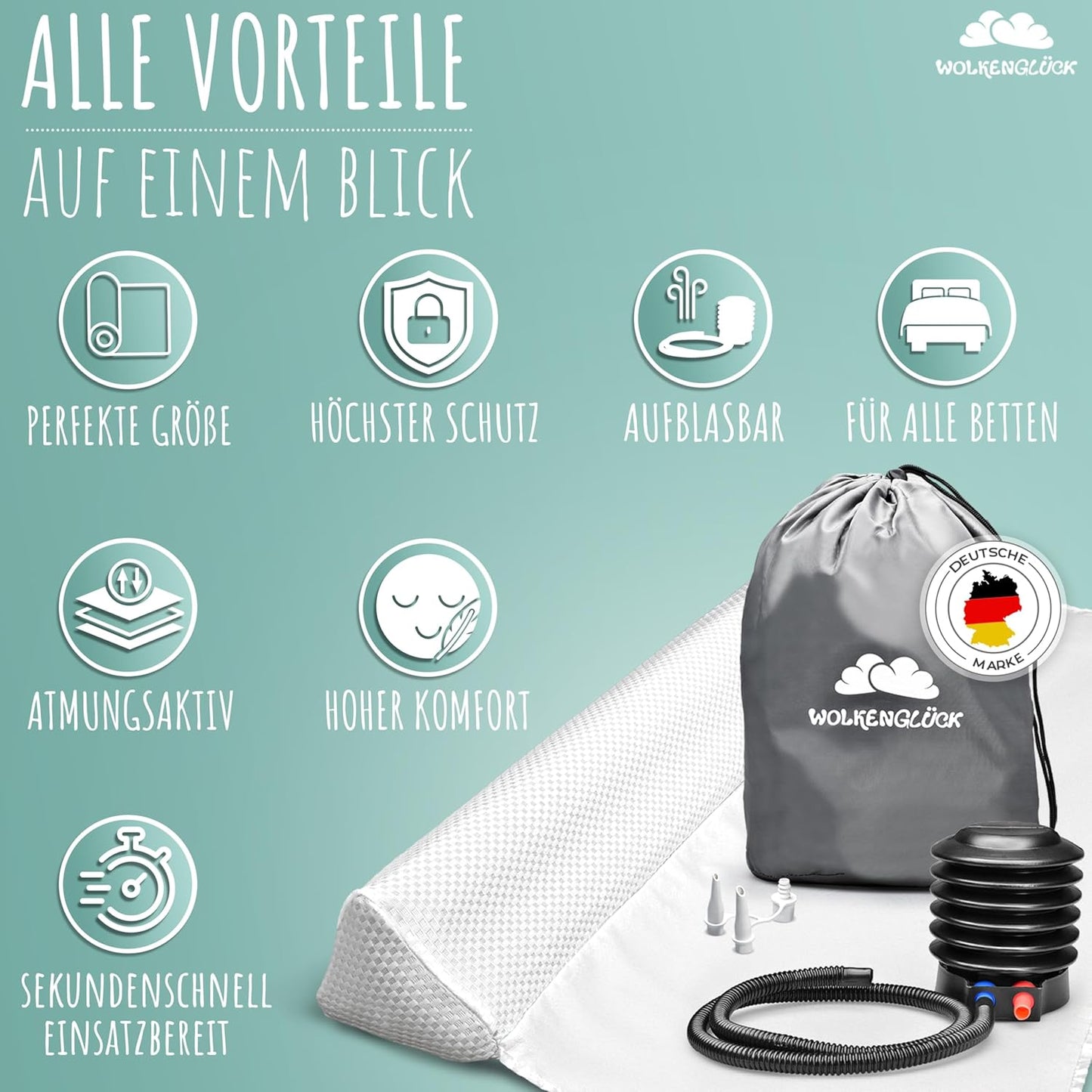 Aufblasbarer Rausfallschutz inkl. Luftpumpe