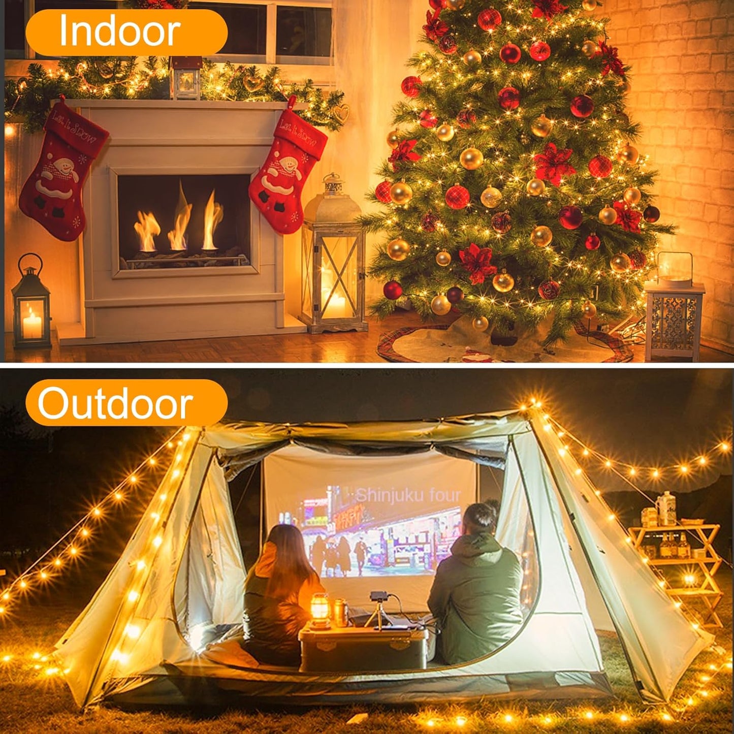 LED-Lichterkette mit Fernbedienung, Warmweiss 520er LED