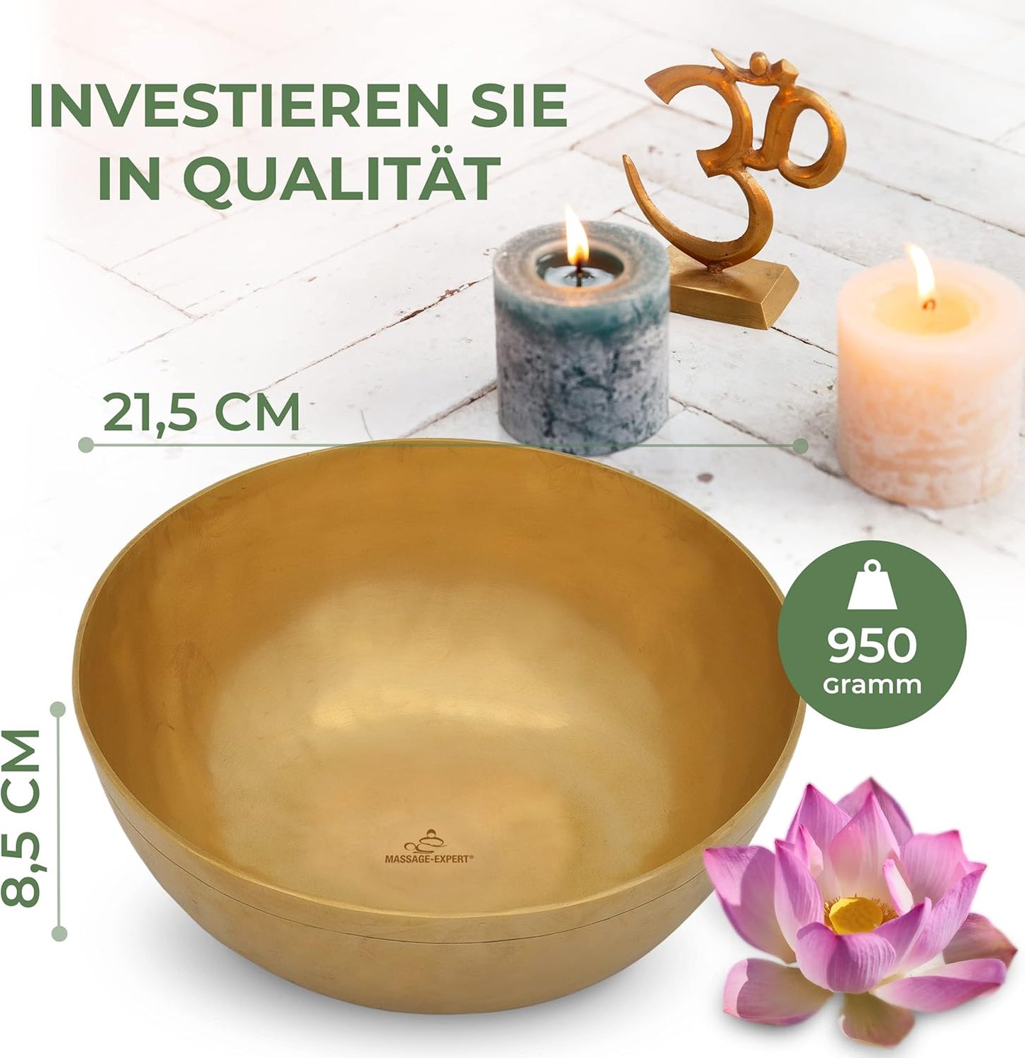 Klangschale für Klangtherapie, Universalschale Ø 21,5 cm, 950 Gramm