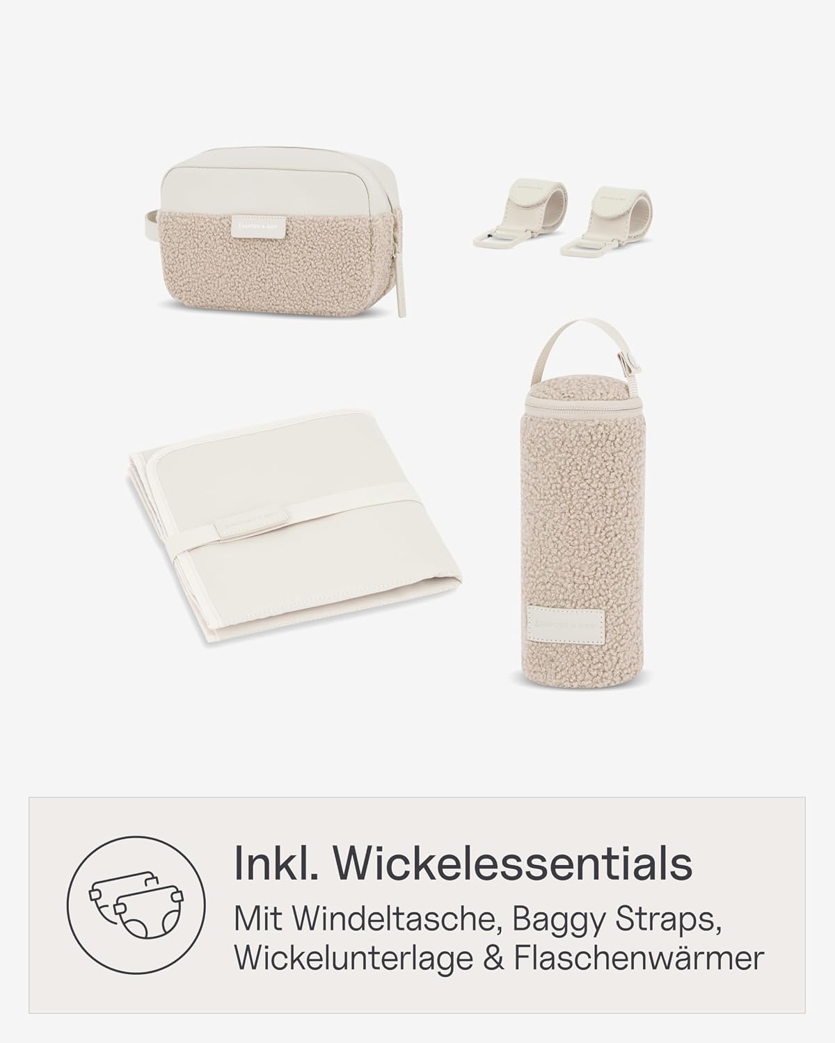 2in1 Wickeltasche Set, Sandstone Fleece 18 L