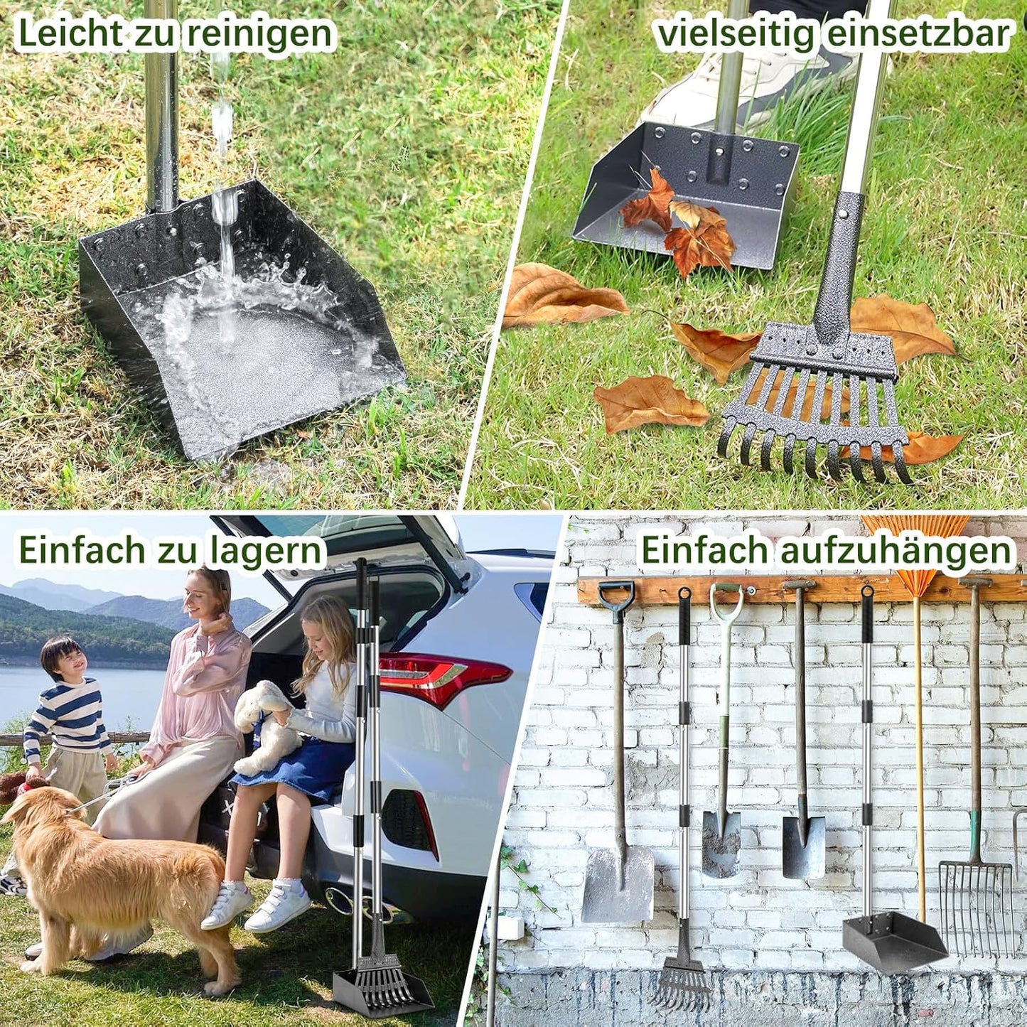 Hundekotschaufel mit Harke