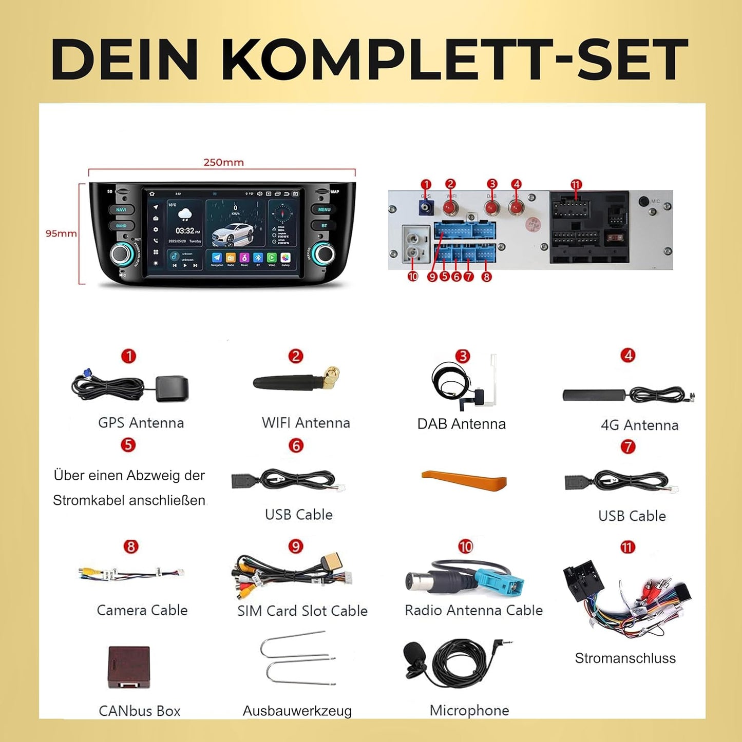 AFI6-L2 Android 14 Autoradio mit Navigation für FIAT Punto/Linea