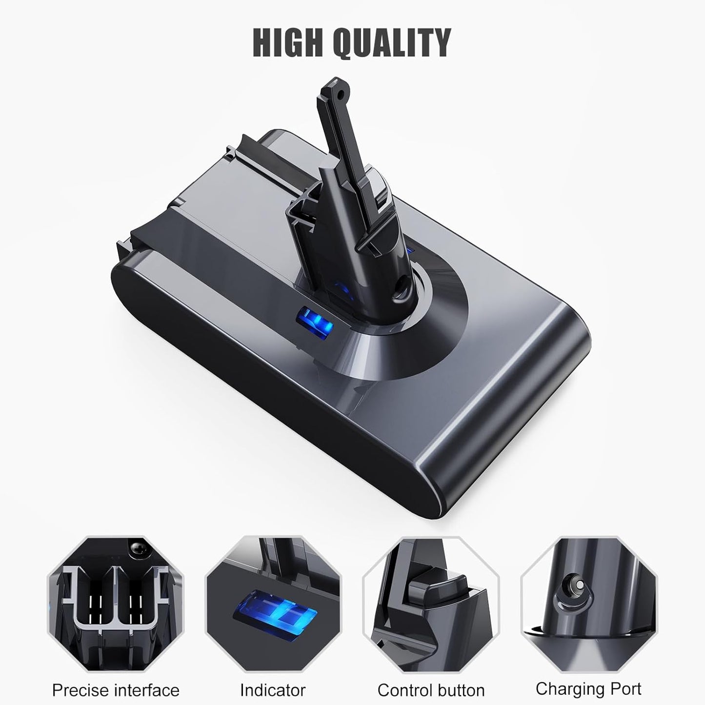 Ersatzakku 8000mAh für Dyson V8 Staubsauger, V8-8000