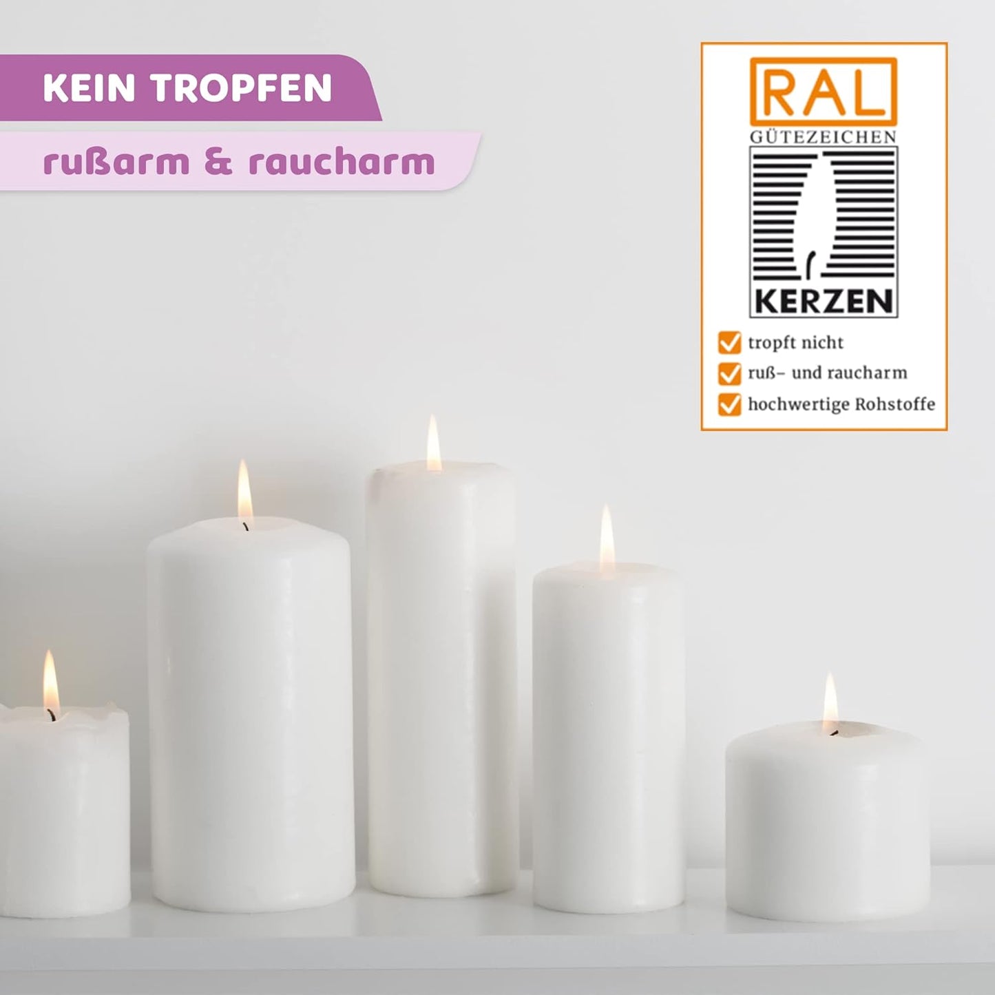 Kerzen-Rohling Set für Taufe oder Hochzeit gestalten, Türkis mit Kelch Kerze 40x4 cm | Weiss