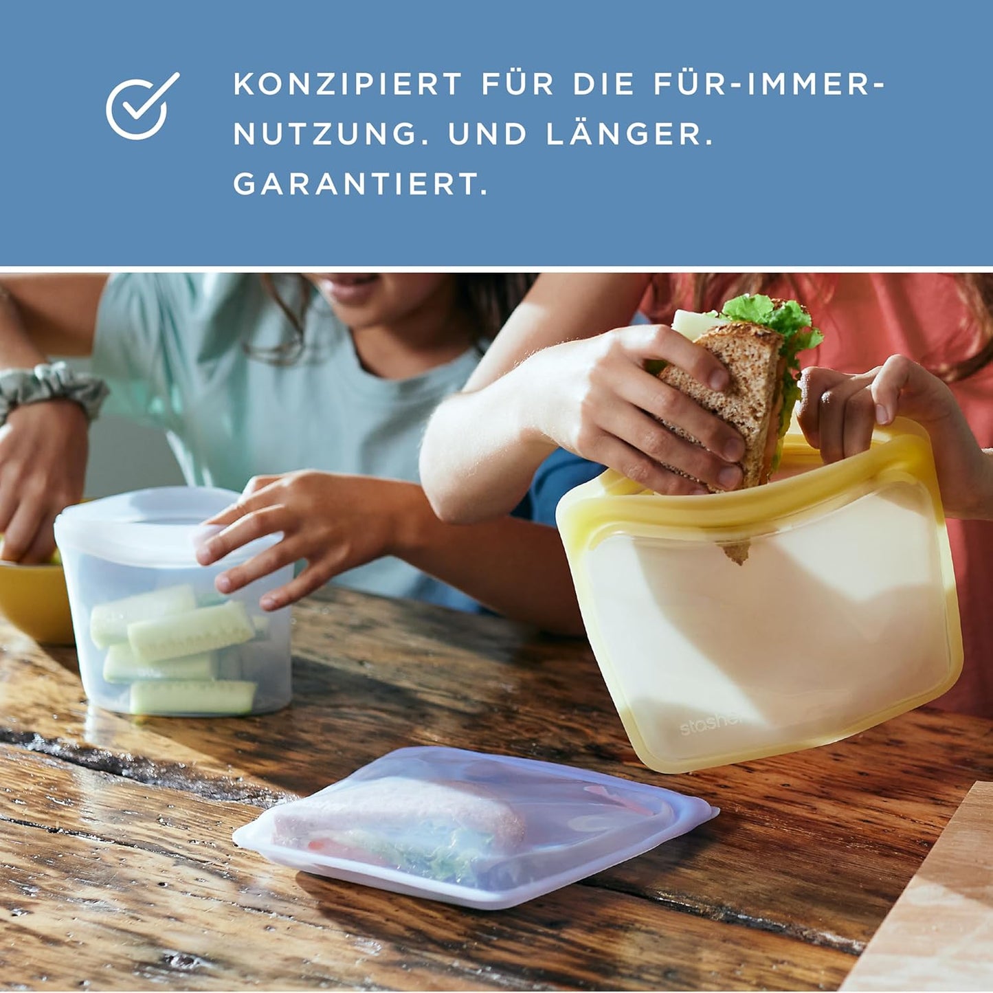 Silikon Mehrzweckbehälter-Set (4 Stück), Clear Bundle