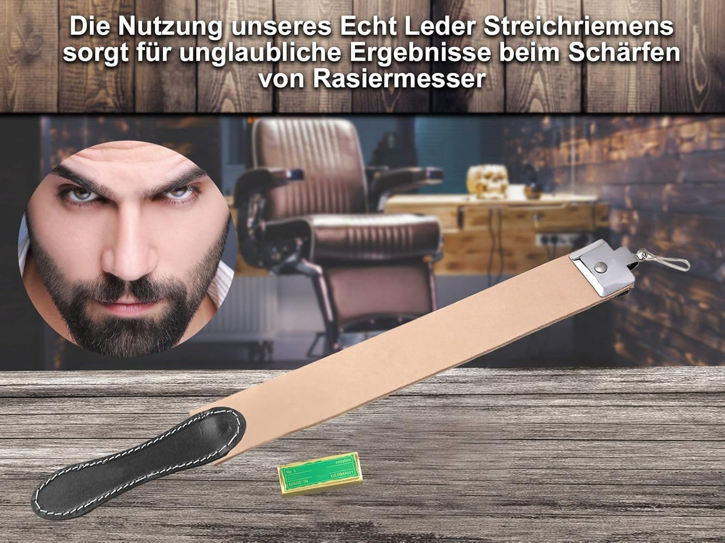Streichriemen Set mit Schleifpaste