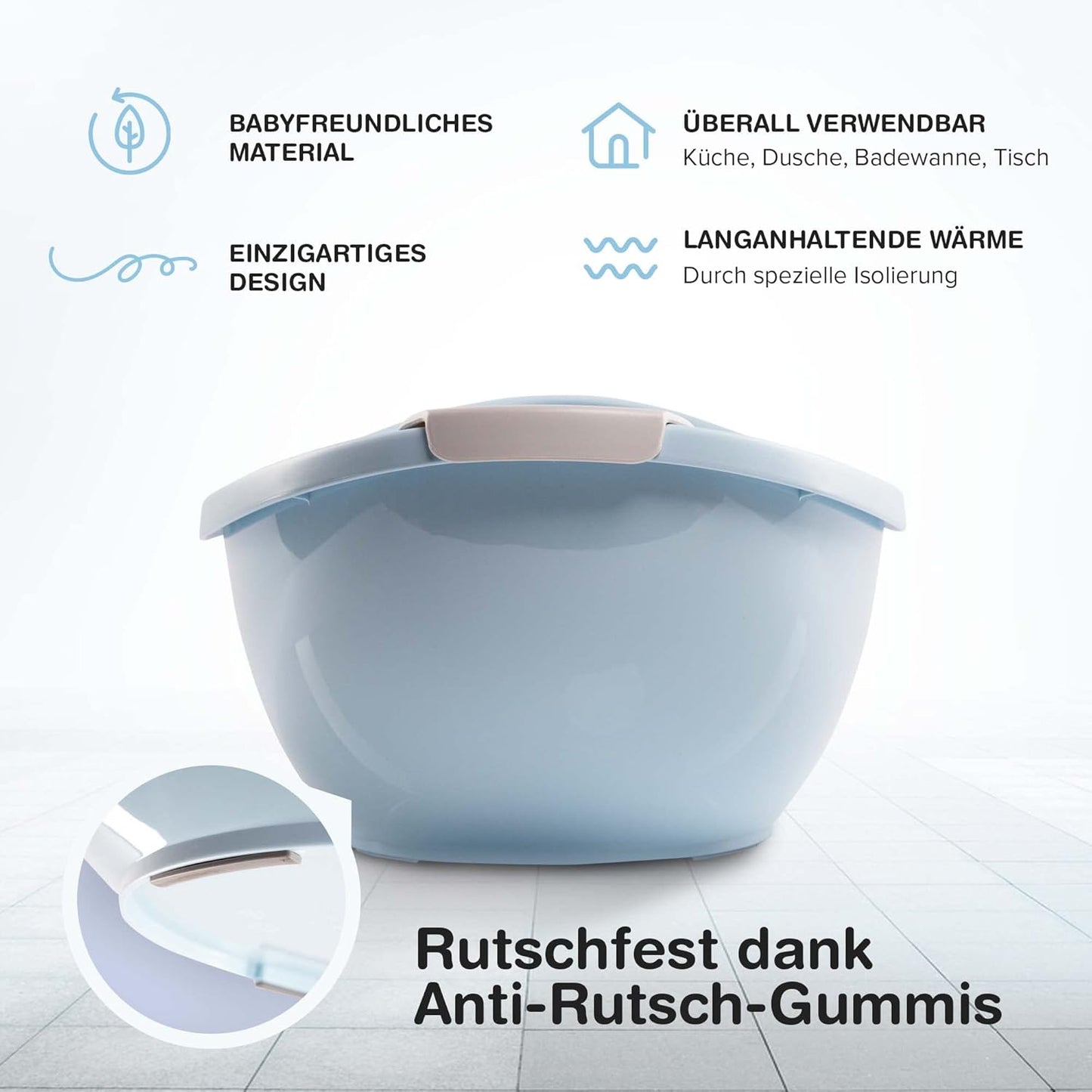 Badewanne mit Neugeborenen-Einsatz, blau