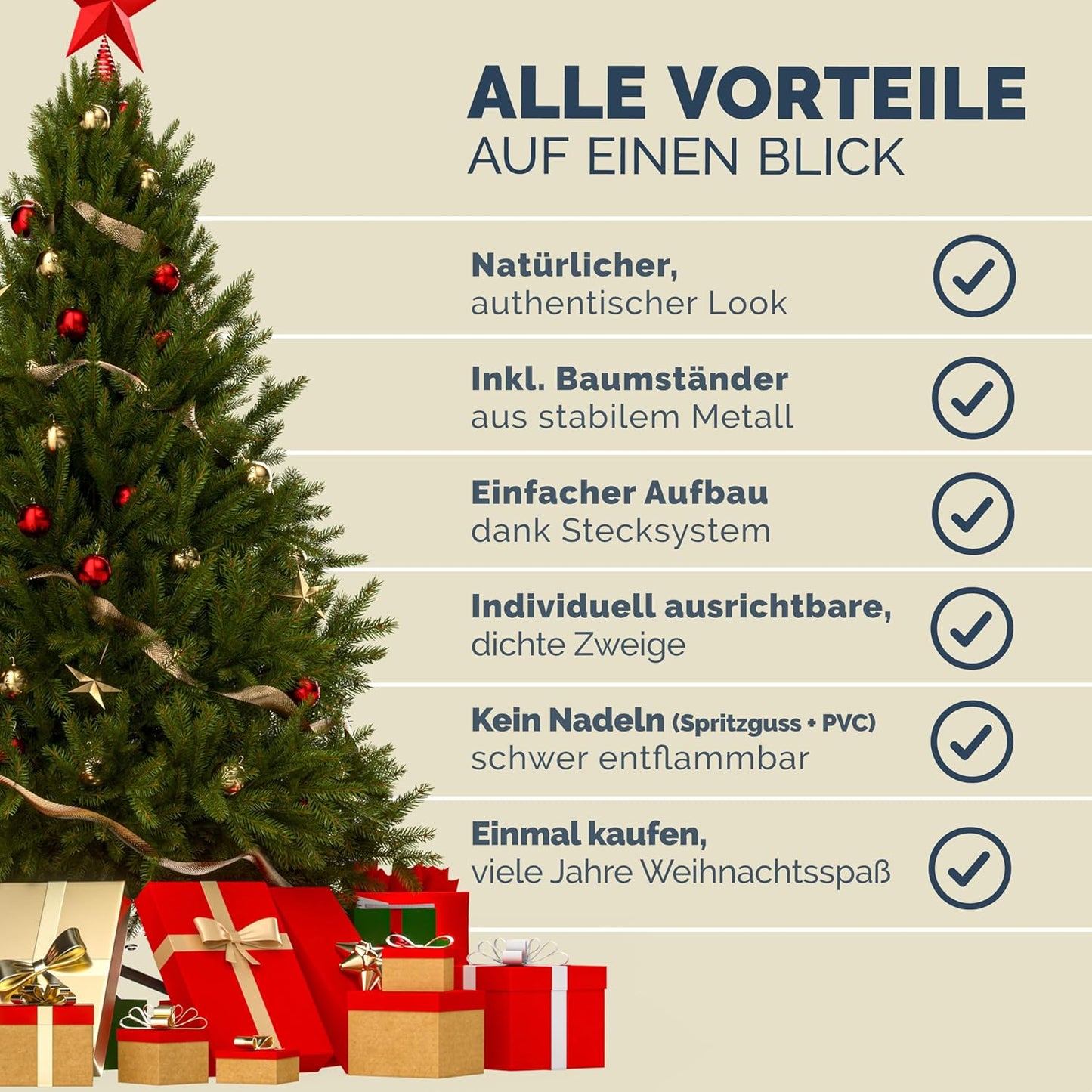 Künstlicher Weihnachtsbaum mit Ständer, Grün-mix 140 cm