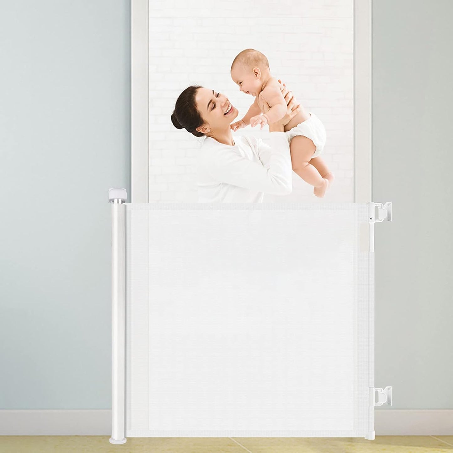 Ausziehbares Treppenschutzgitter, Weiß 180cm