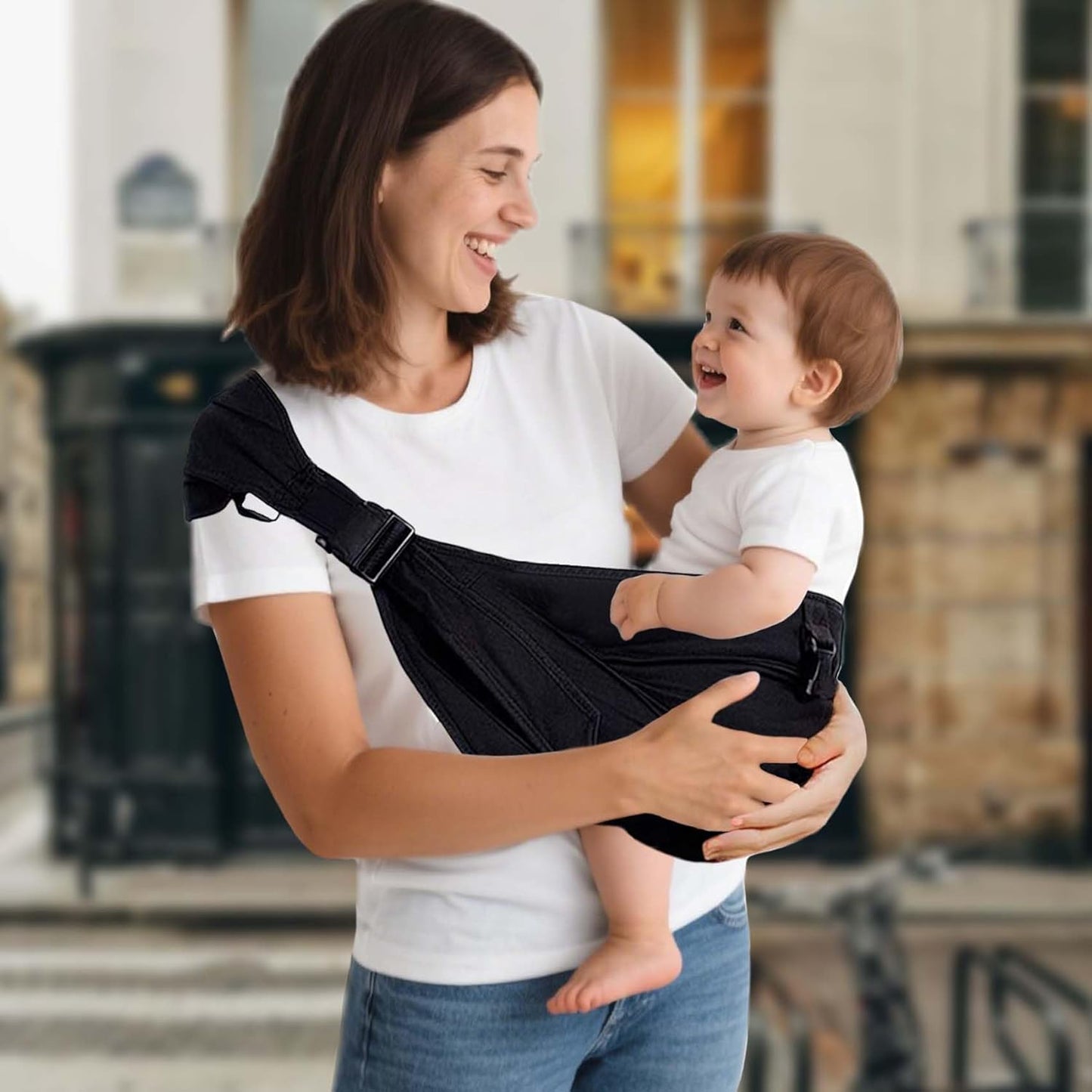 Ergonomische Hüfttrage mit Hüftsitz, Schwarz-Pro