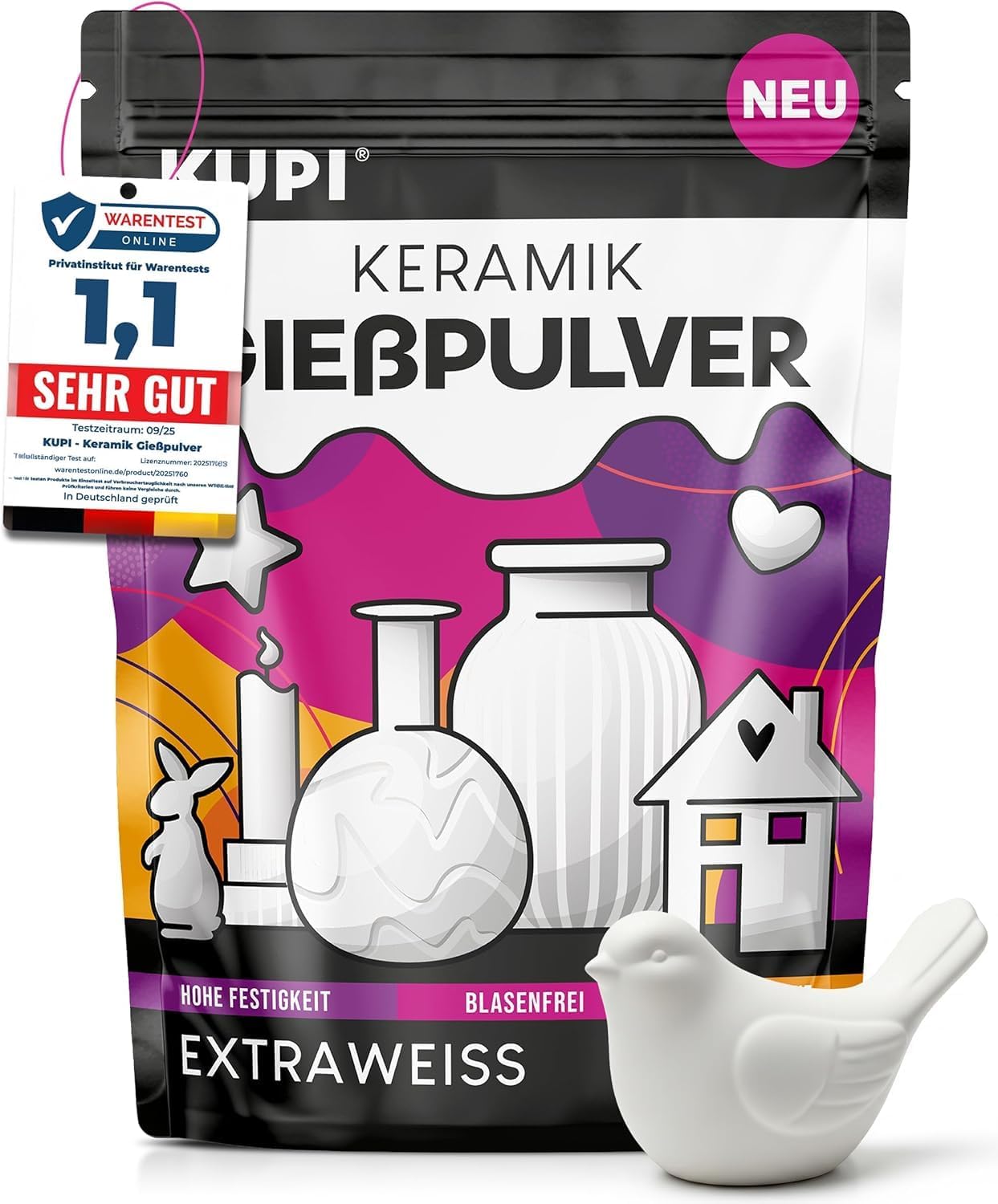 Keramik Giesspulver für Silikonformen, 10kg, weiß 10kg
