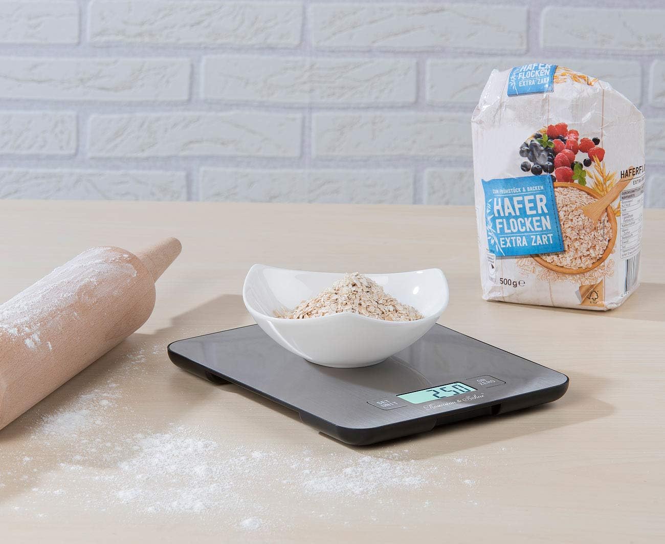 Digitale Edelstahl-Küchenwaage mit Timer (bis 15 kg)