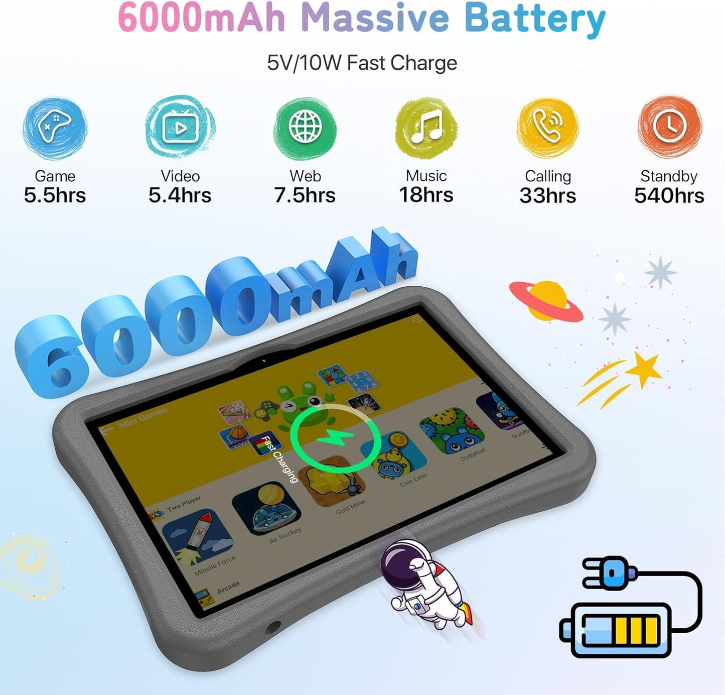 Kinder-Tablet mit Elterlicher Kontrolle, grün