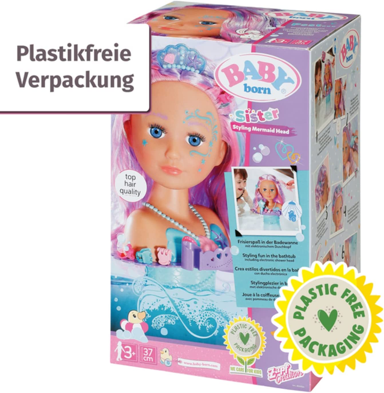 BABY born® Sister Styling Head Meerjungfrau, Schmink- und Frisierkopf