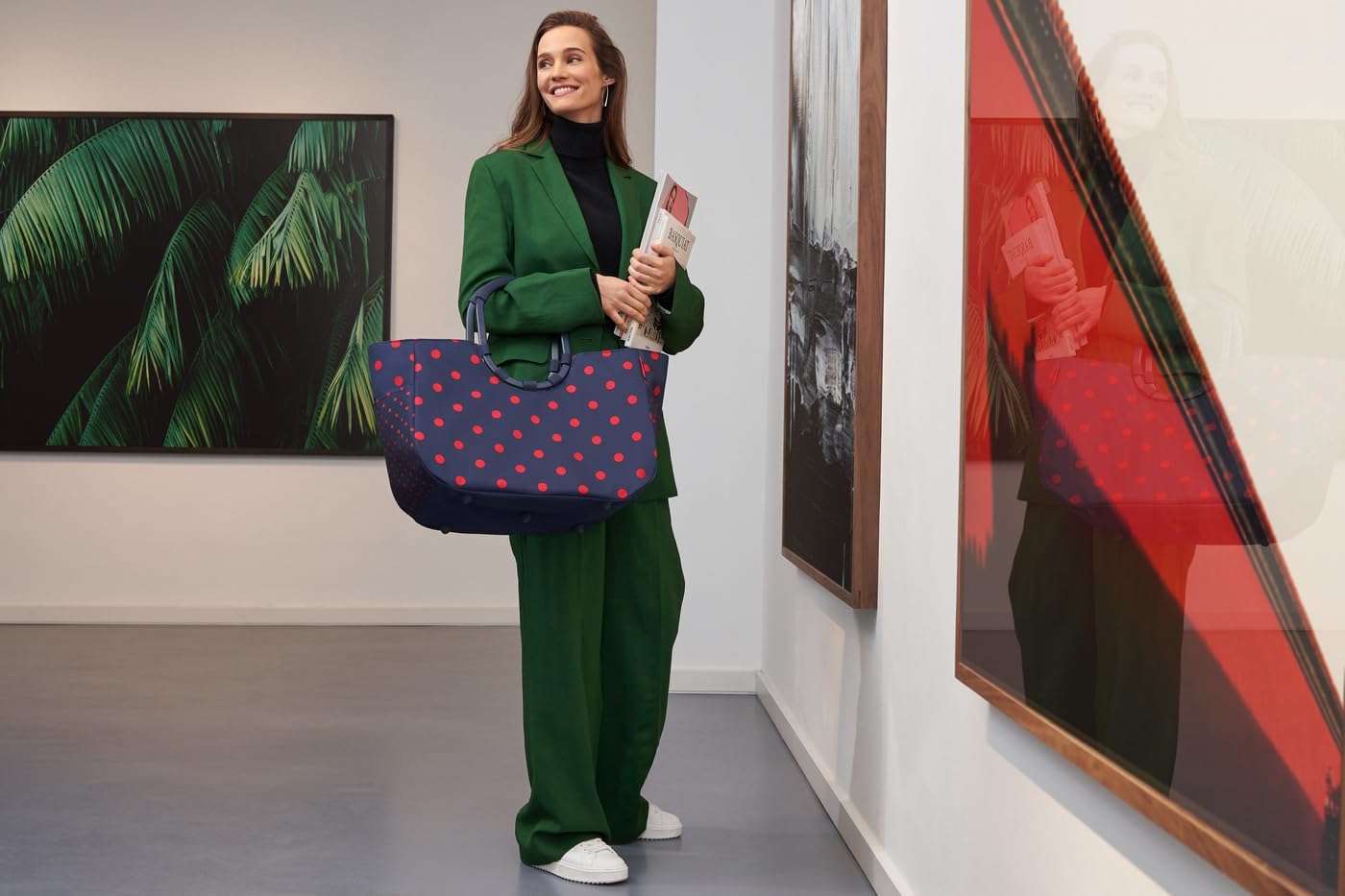 Loopshopper L Einkaufstasche, Frame Mixed Dots Red