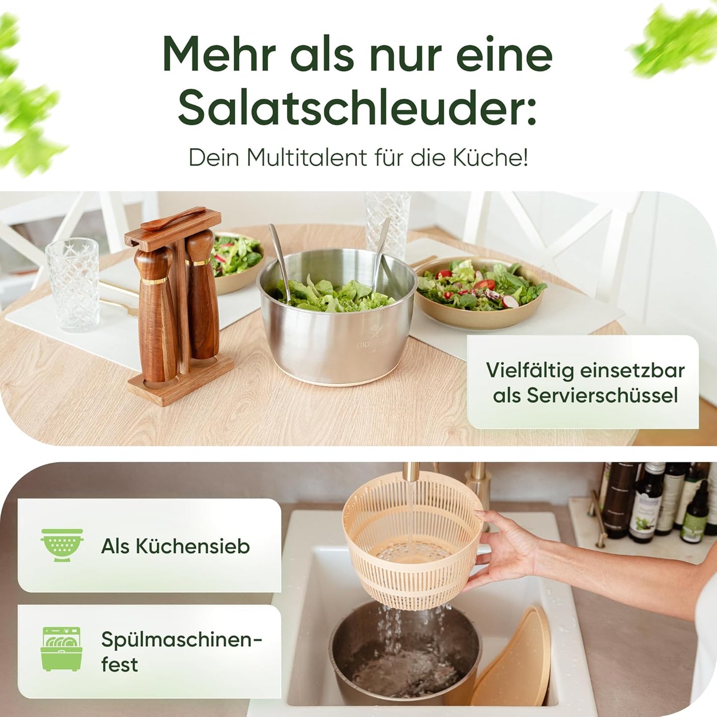 Salatschleuder mit Frischhaltedeckel
