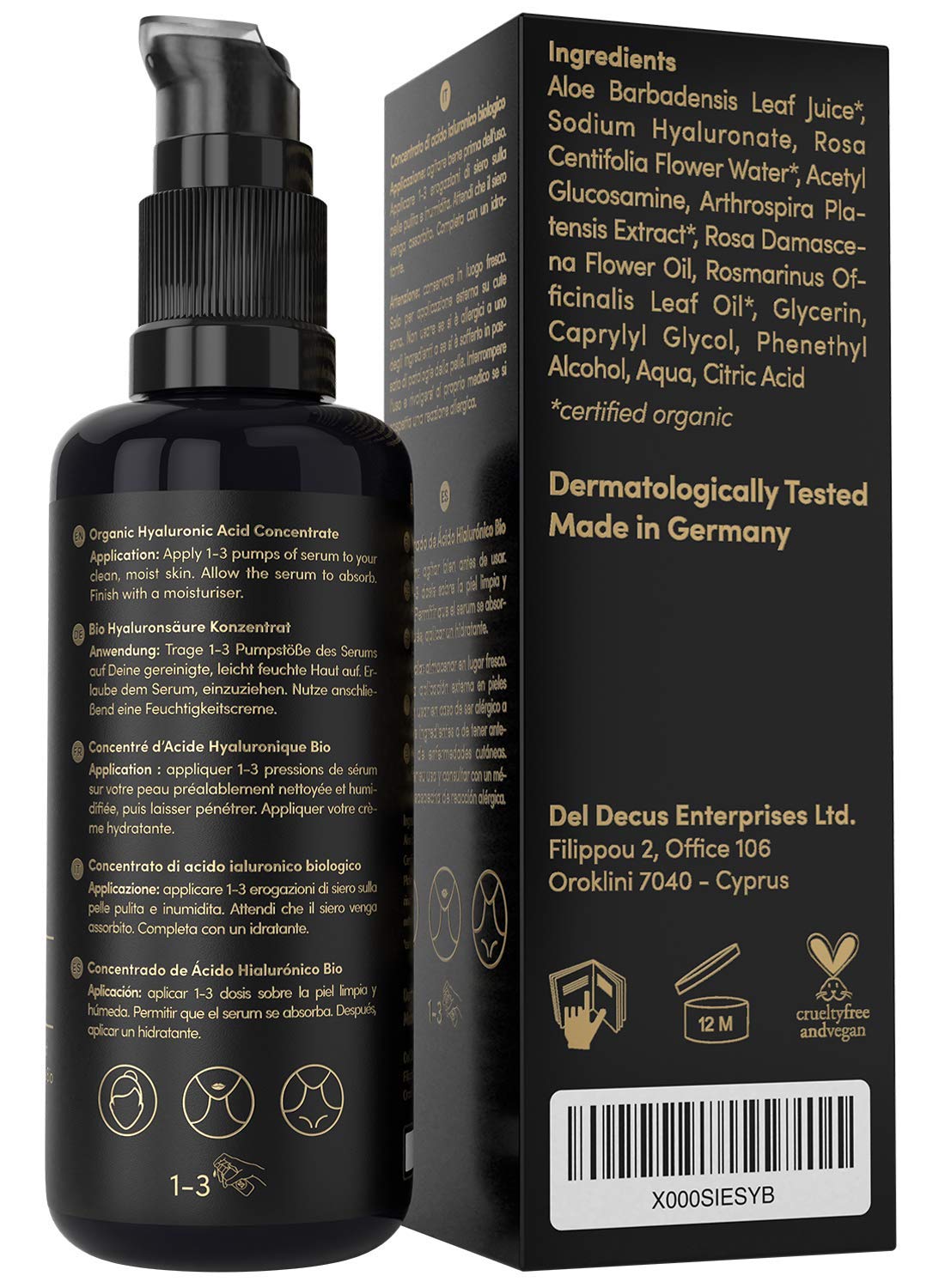 Gesichtsserum mit Hyaluronsäure, Hyaluron Serum 100 ml (1er Pack)