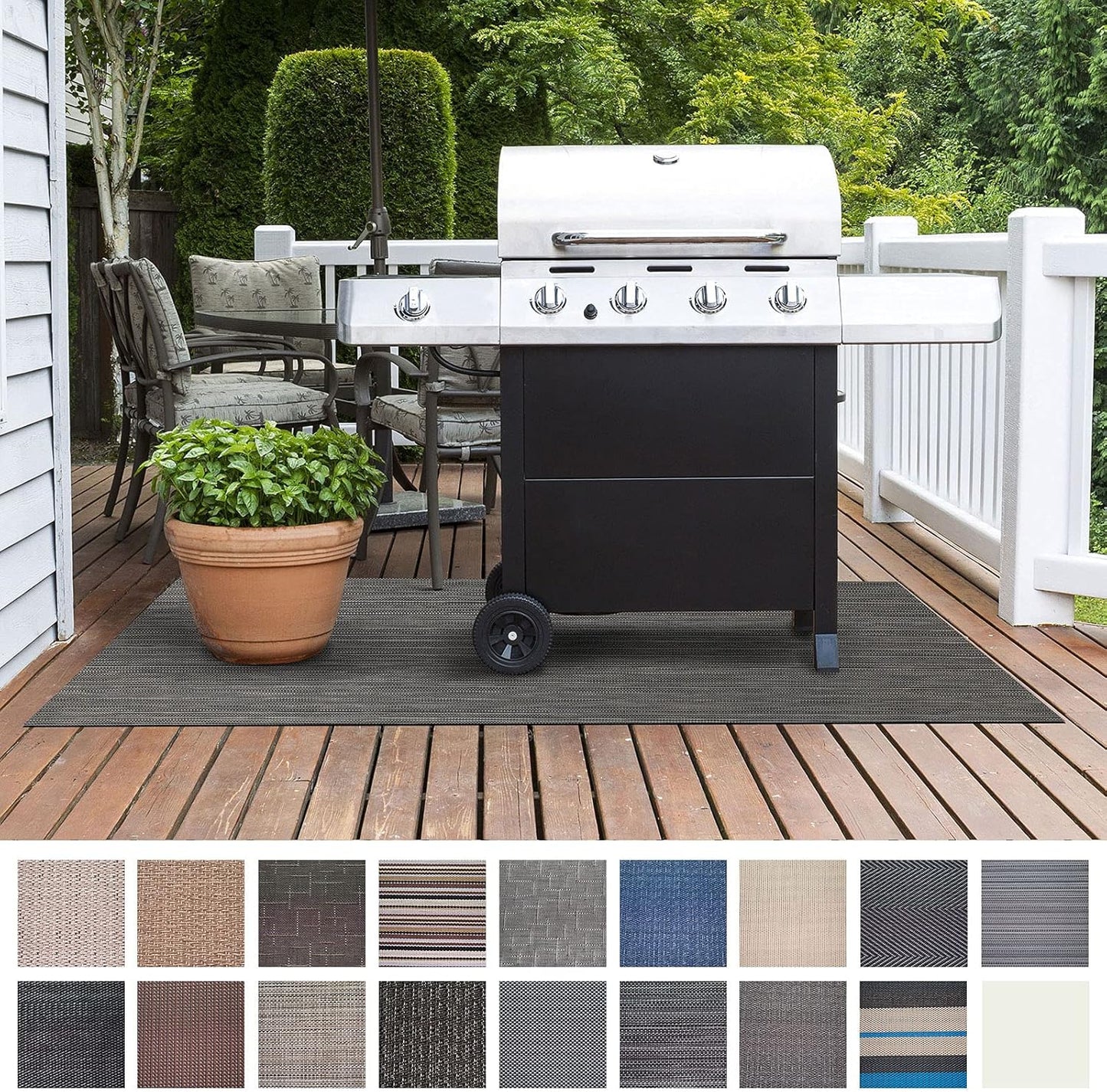 Grillmatte für Gas- & Holzkohlegrills, 180x180 cm, 180 x 180 cm Genua