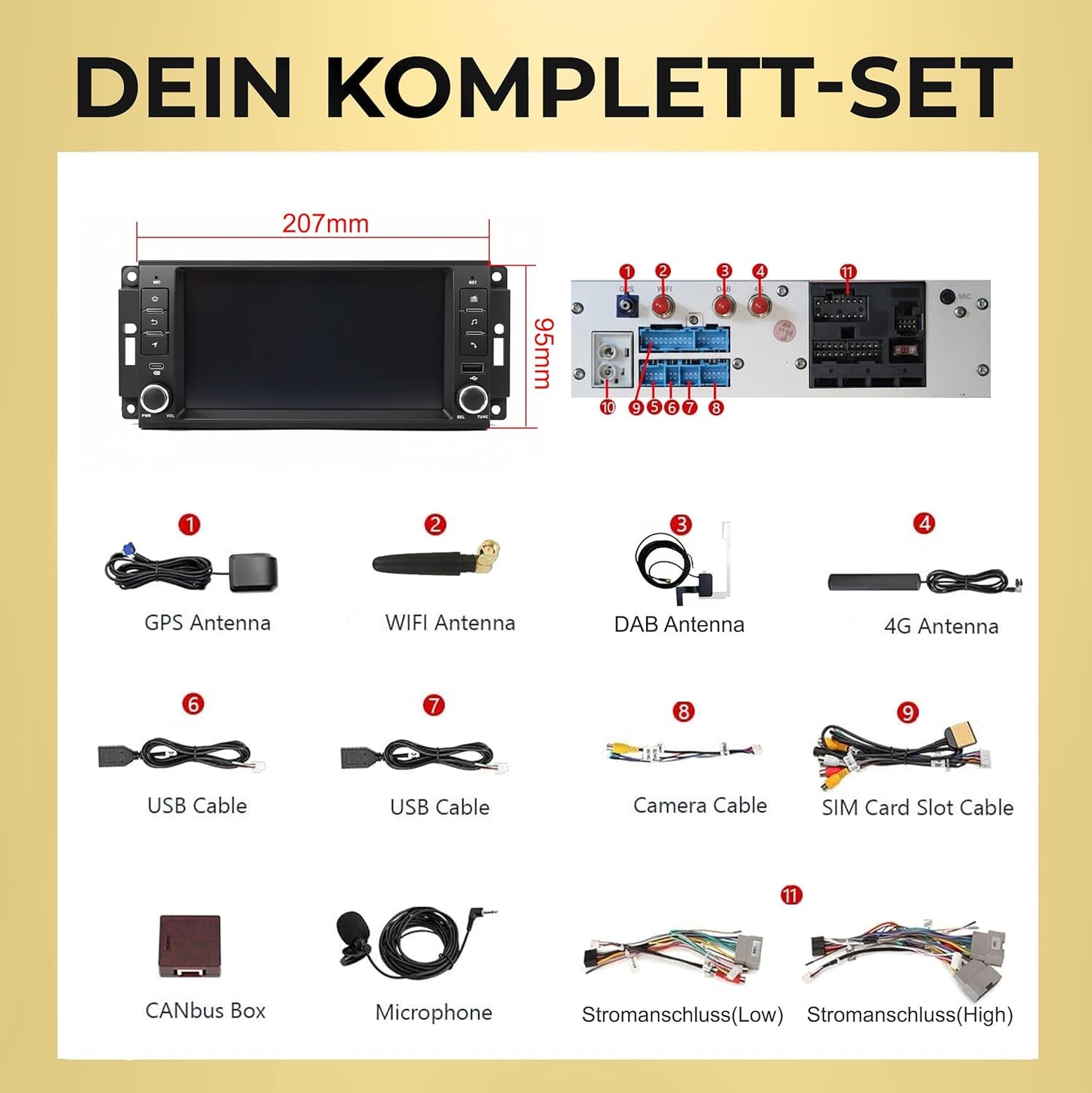 AJ7-L2 Android 14 Autoradio mit Navigation für Jeep, Chrysler, Dodge, RAM & Lancia, AJ7-L2