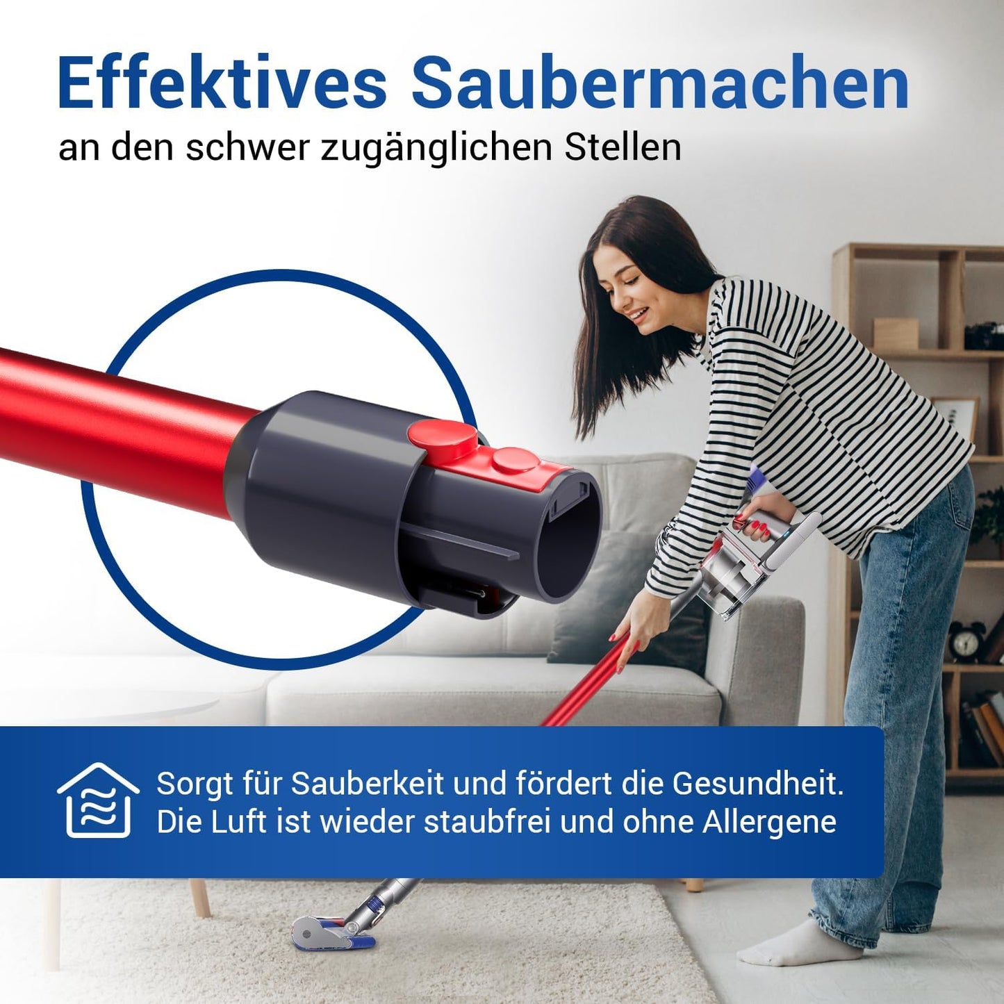 Staubsauger-Verlängerungsrohr für Dyson V-Serie, Rot