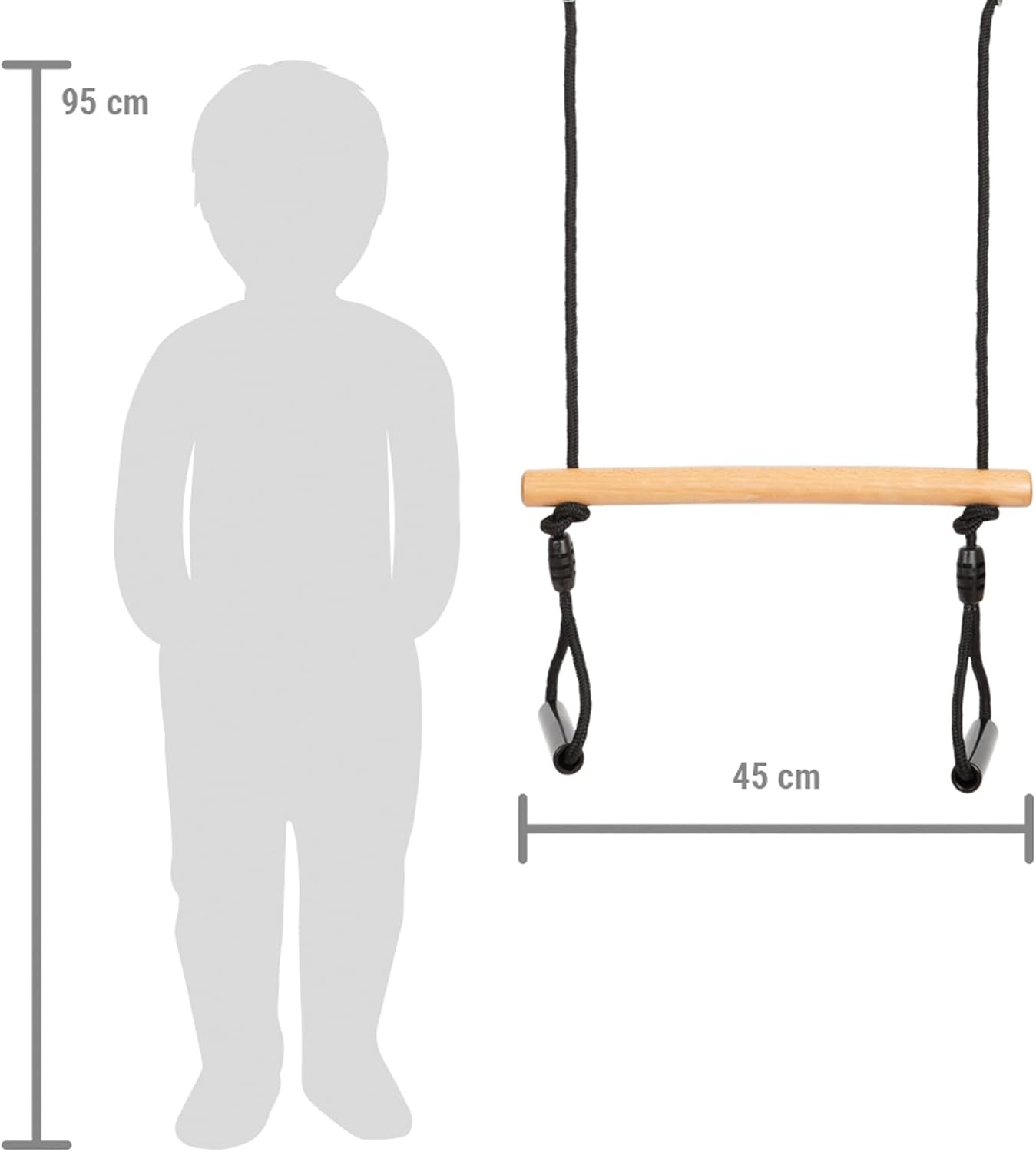 Black Line - Trapezschaukel mit Turnringen, Trapezschaukel