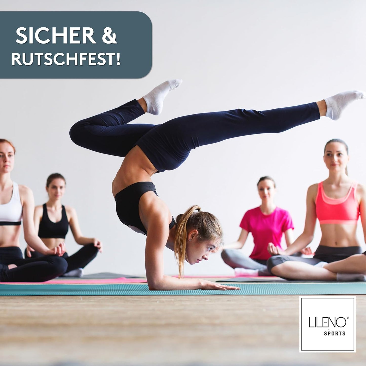 Yoga- und Fitnessmatte mit Tragegurt (180x60cm), 60 x 180 cm Türkis