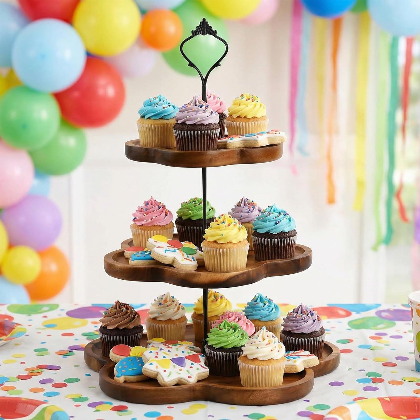 3-stöckiger Torten- und Cupcake-Ständer, B