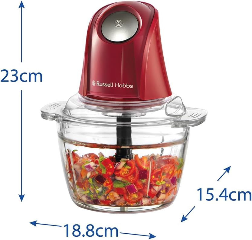 Elektrischer Mini-Zerkleinerer mit Glasbehälter, Rot Mini Zerkleinerer