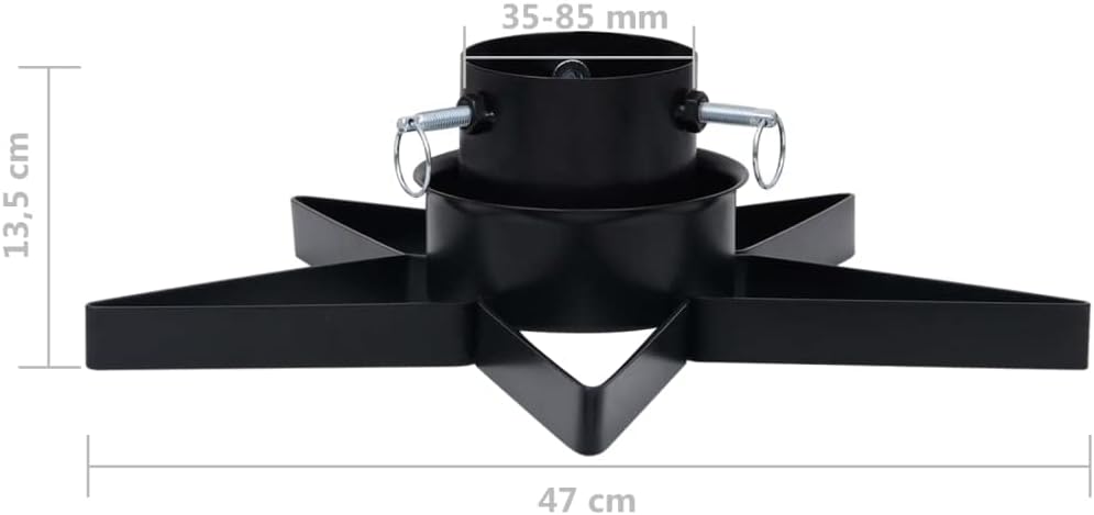 Sternförmiger Weihnachtsbaumständer, Schwarz