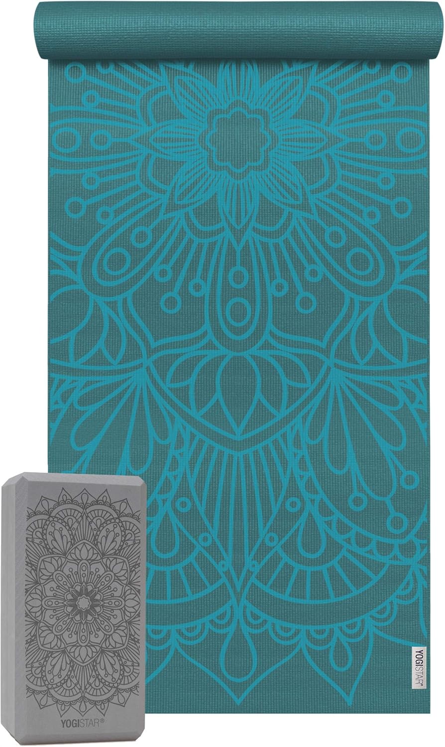 Yoga-Set Lotus Mandala, marine blau