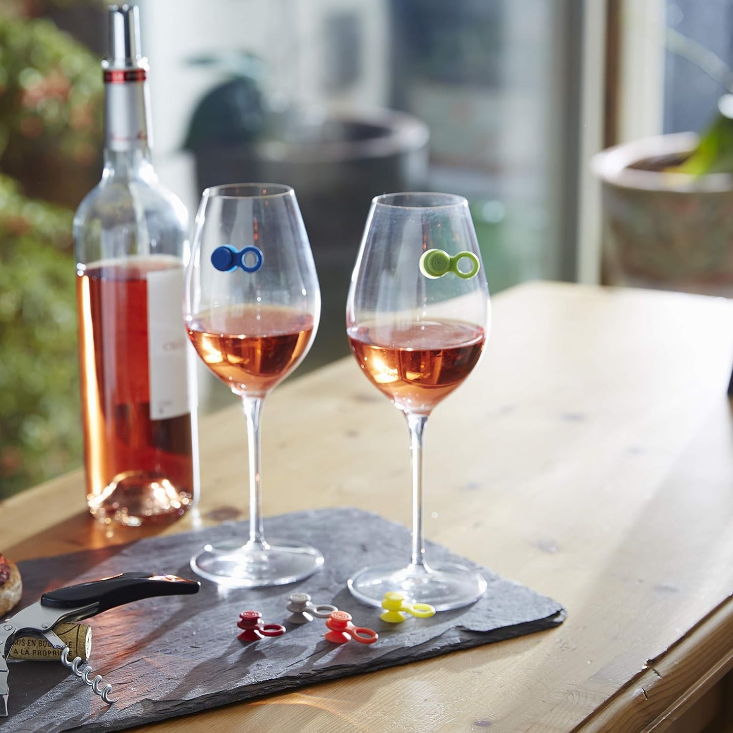 Geschenkset mit Kellnermesser und Weinzubehör, Grau