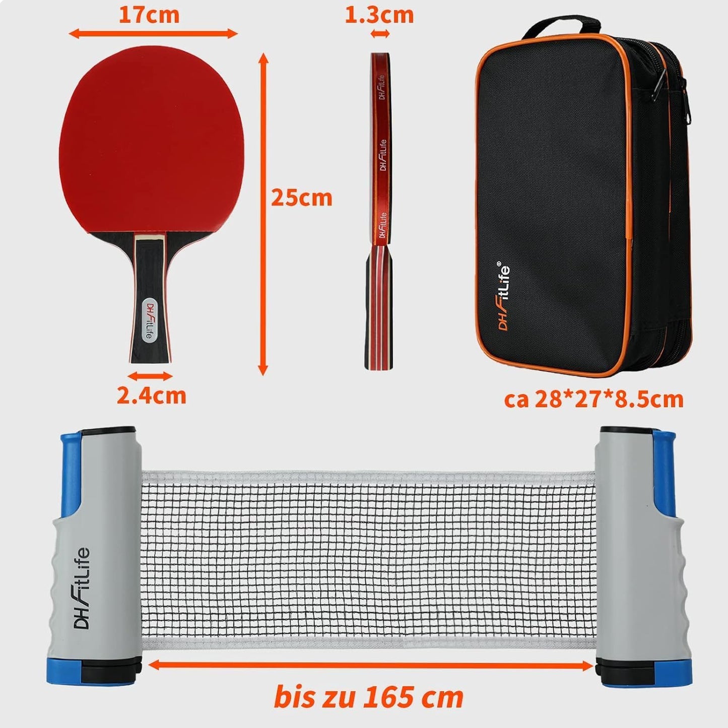 7-teiliges Tischtennisschläger Set