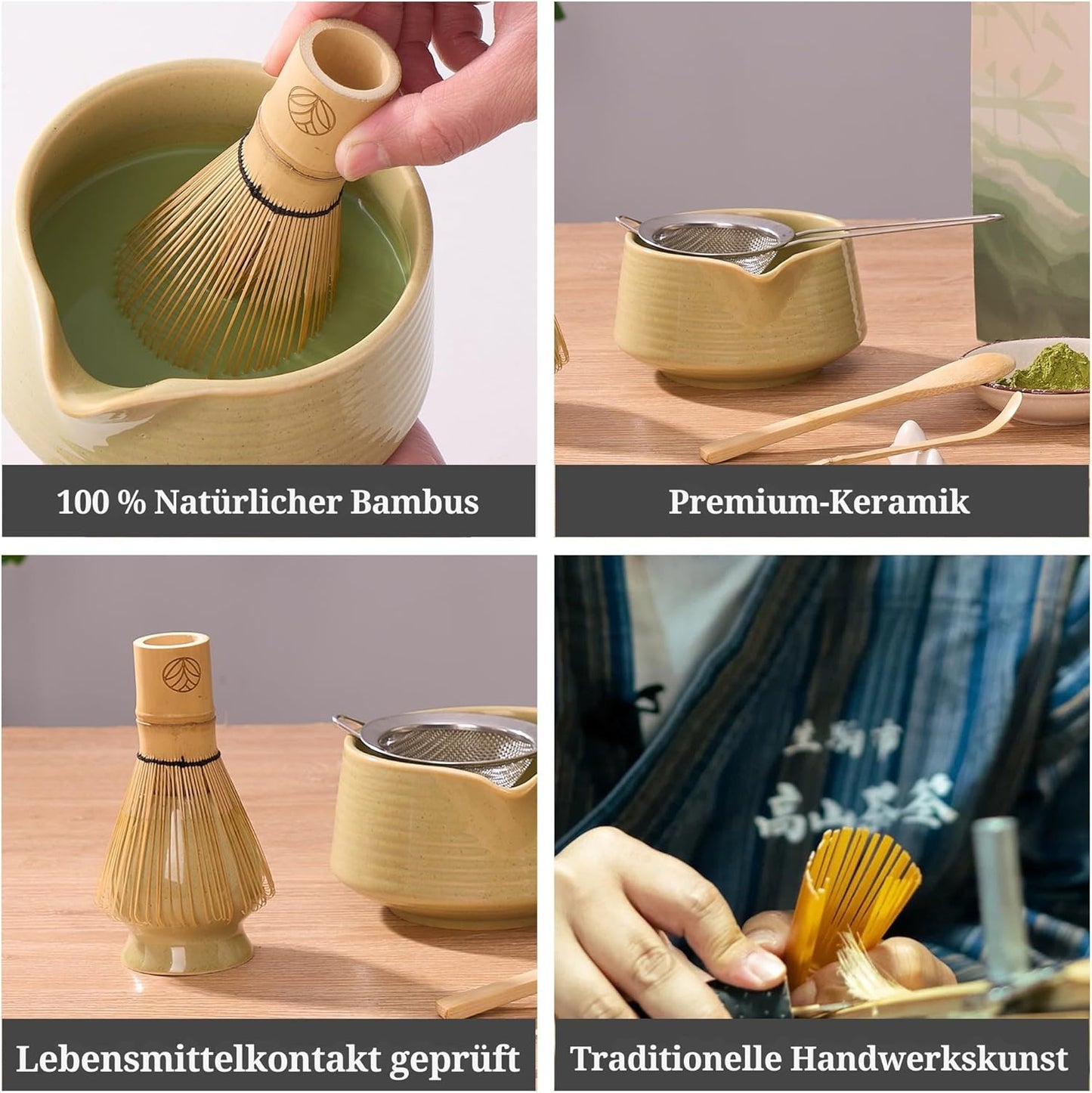 8-teiliges Matcha-Tee-Set, 8 teilig Grün
