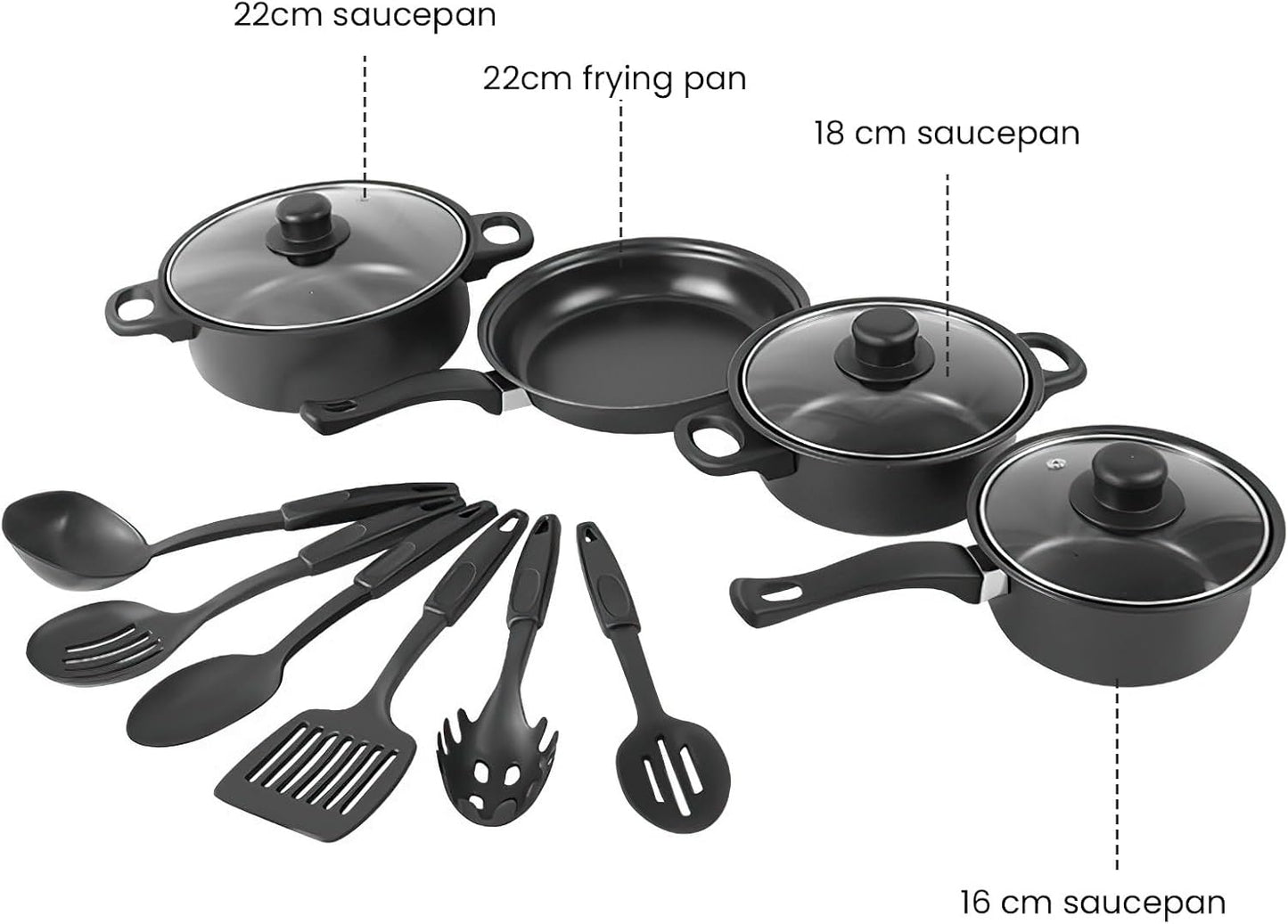 13-teiliges induktionsgeeignetes Kochgeschirr-Set, 13 Teile
