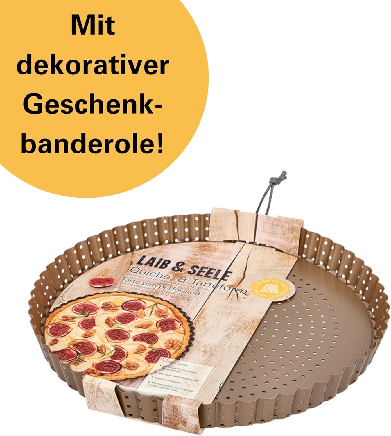 Perforierte Quiche- und Tarteform mit Hebeboden, 30 cm