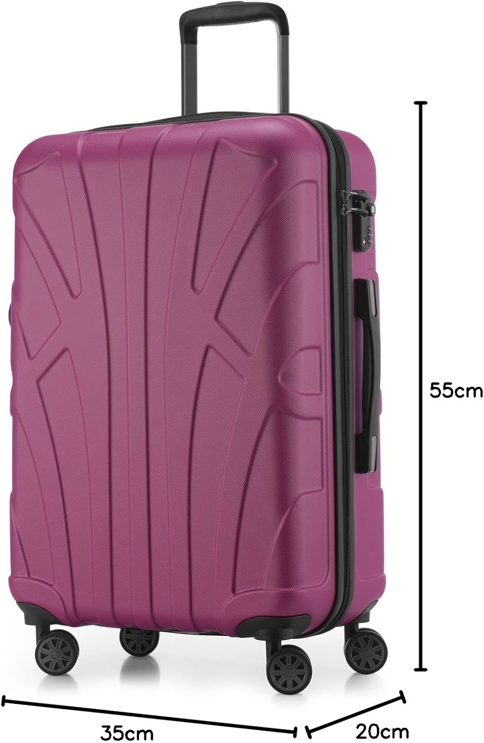 Handgepäck Hartschalen-Koffer, Magenta 55 cm