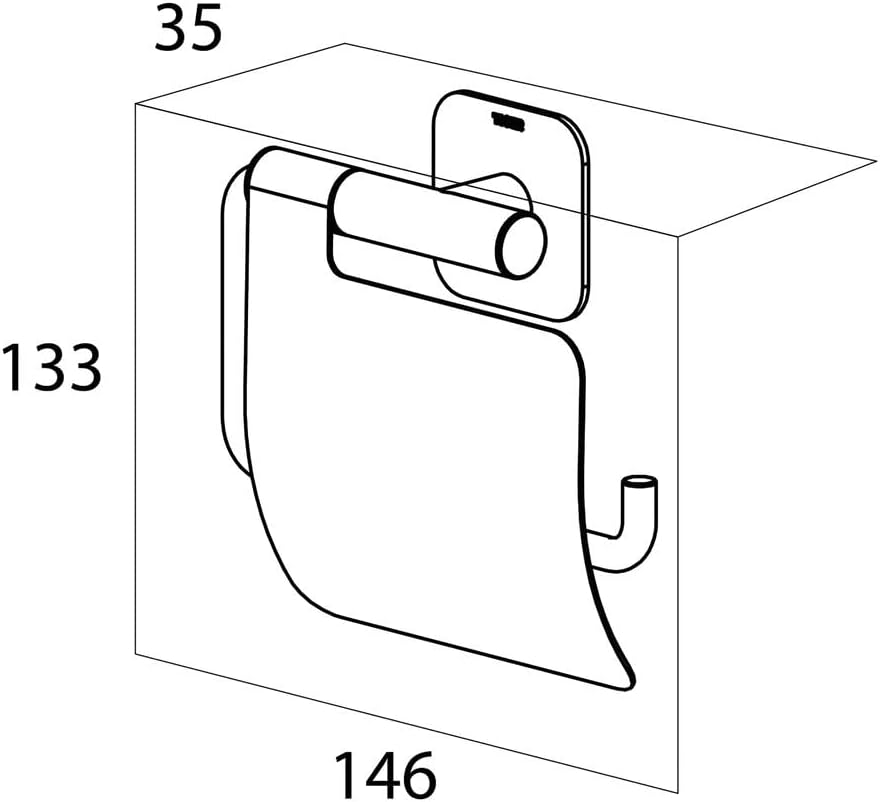 Toilettenpapierhalter Colar, mit Deckel Schwarz
