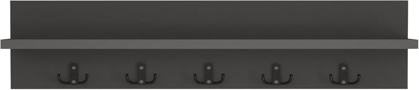 Hammarö Wandgarderobe mit 10 Haken und Ablagefläche, Anthrazit