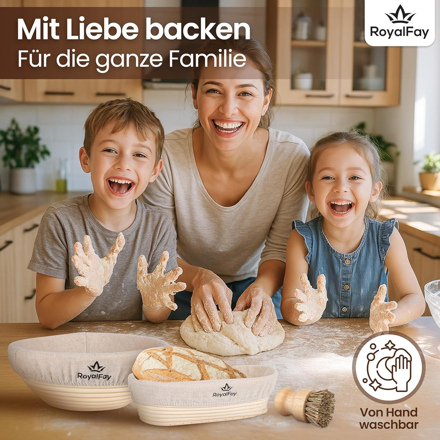 Gärkörbchen-Set mit Zubehör, oval & rund, Kombi Set