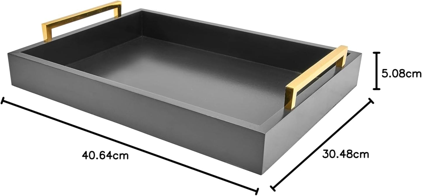 Serviertablett mit Griffen, Grau