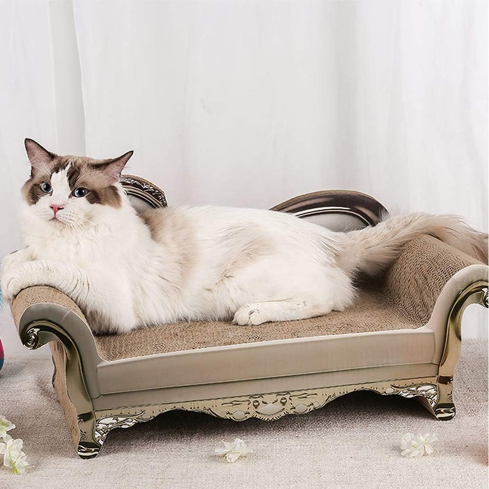 Kratzsofa mit Kratzpad und Katzenminze, Weiß