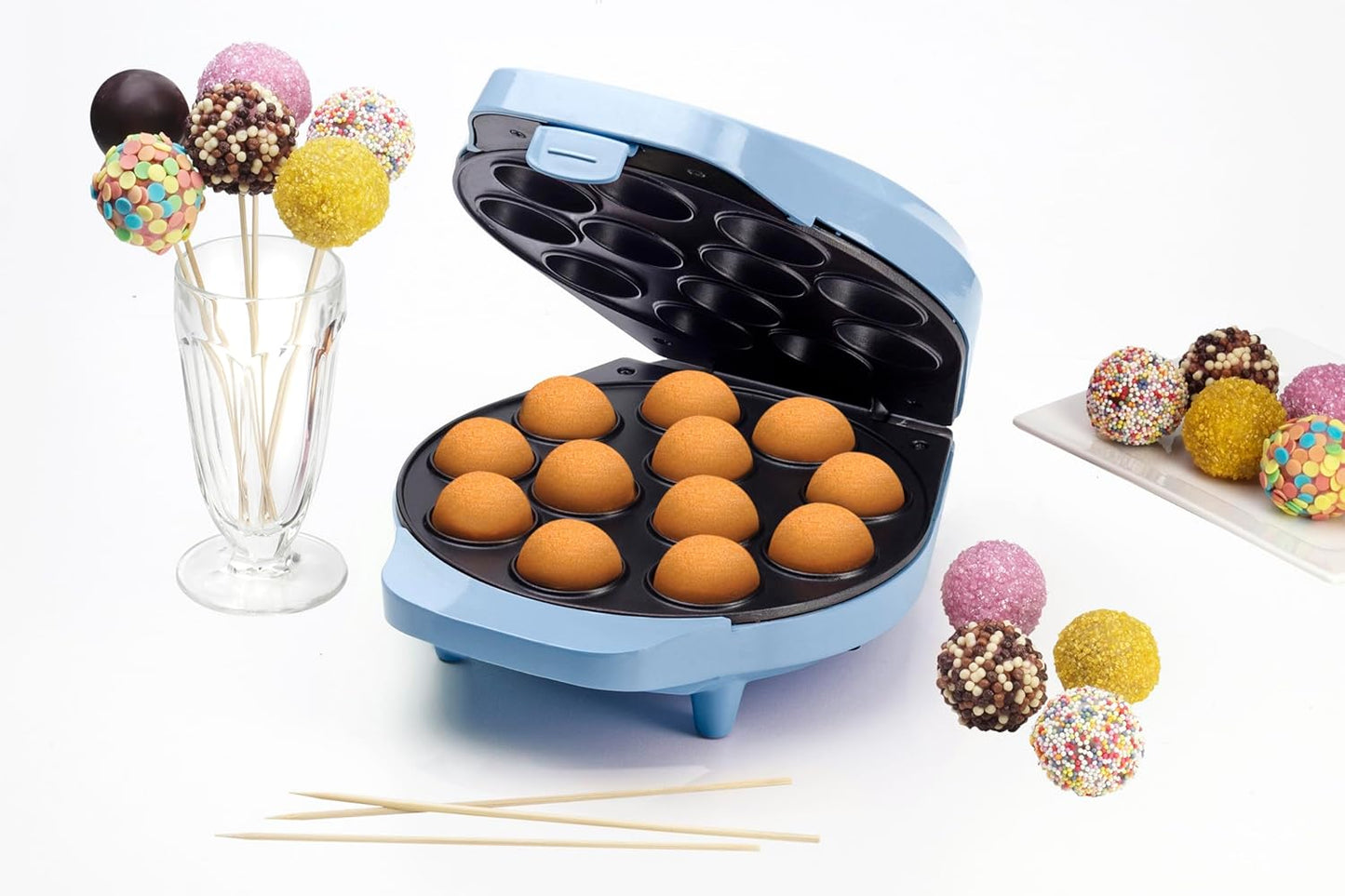 Waffeleisen für Cake-Pops im Retro-Design, Blau