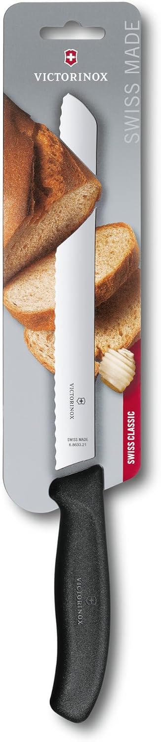 6.8633.21B Swiss Classic Brotmesser, Schwarz Blister-Verpackung