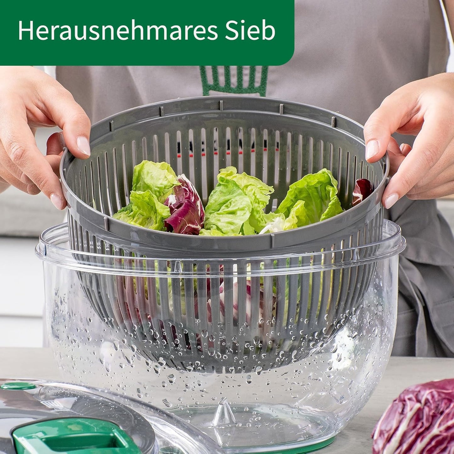 Salatschleuder mit Seilzug