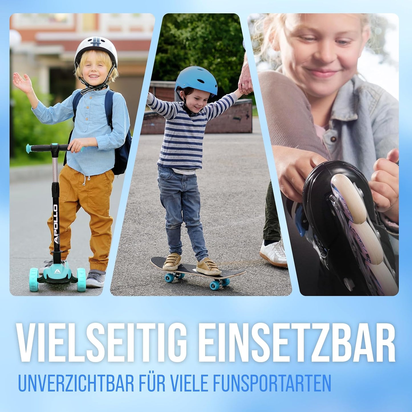 Protektorenset für Kinder, M-6 bis 9 Jahre Schwarz/Schwarz