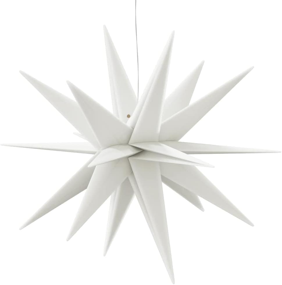 Faltbarer LED-Adventsstern mit Timer, 57 cm Weiss