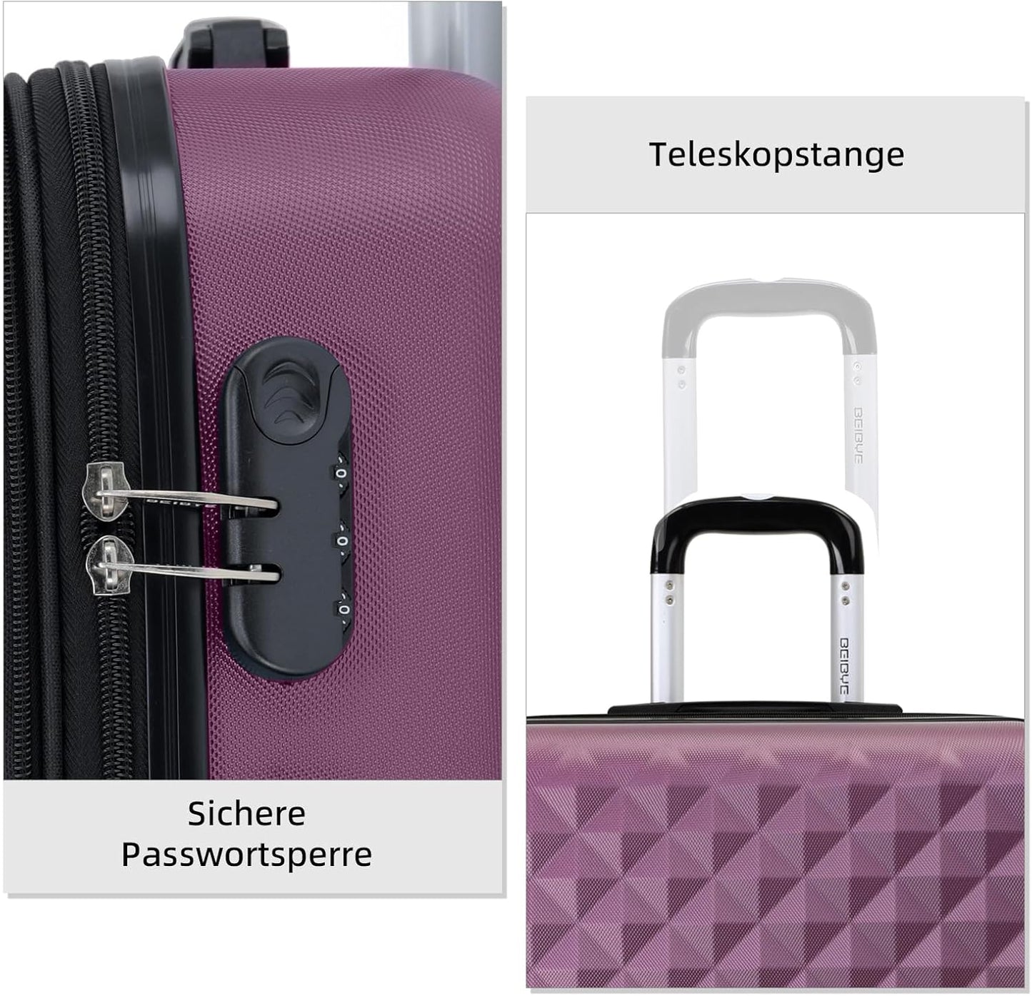 Zwillingsrollen Hartschalen-Trolley (Grösse M), Violett M