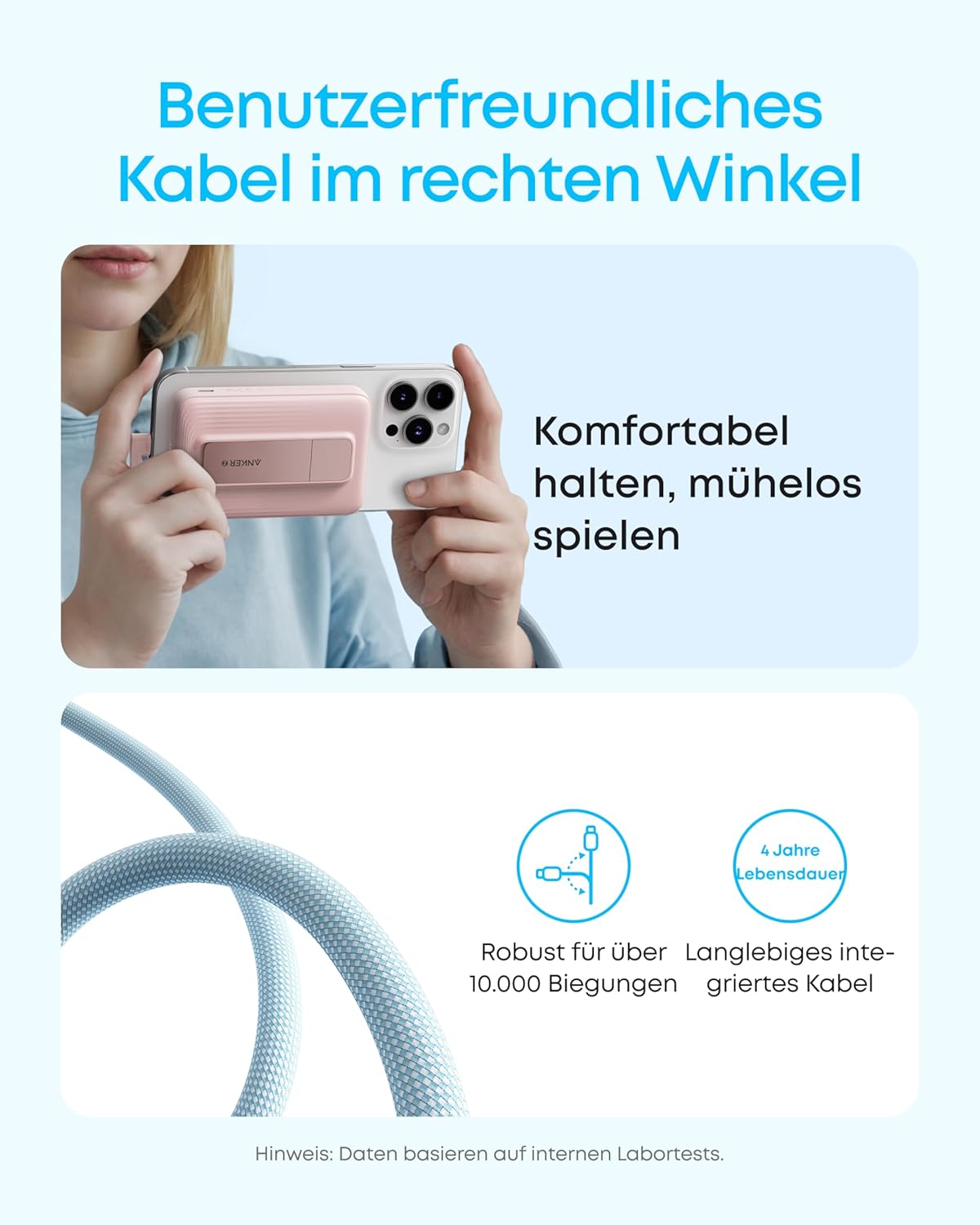 Magnetische Powerbank Zolo mit Schnellladen, Blau