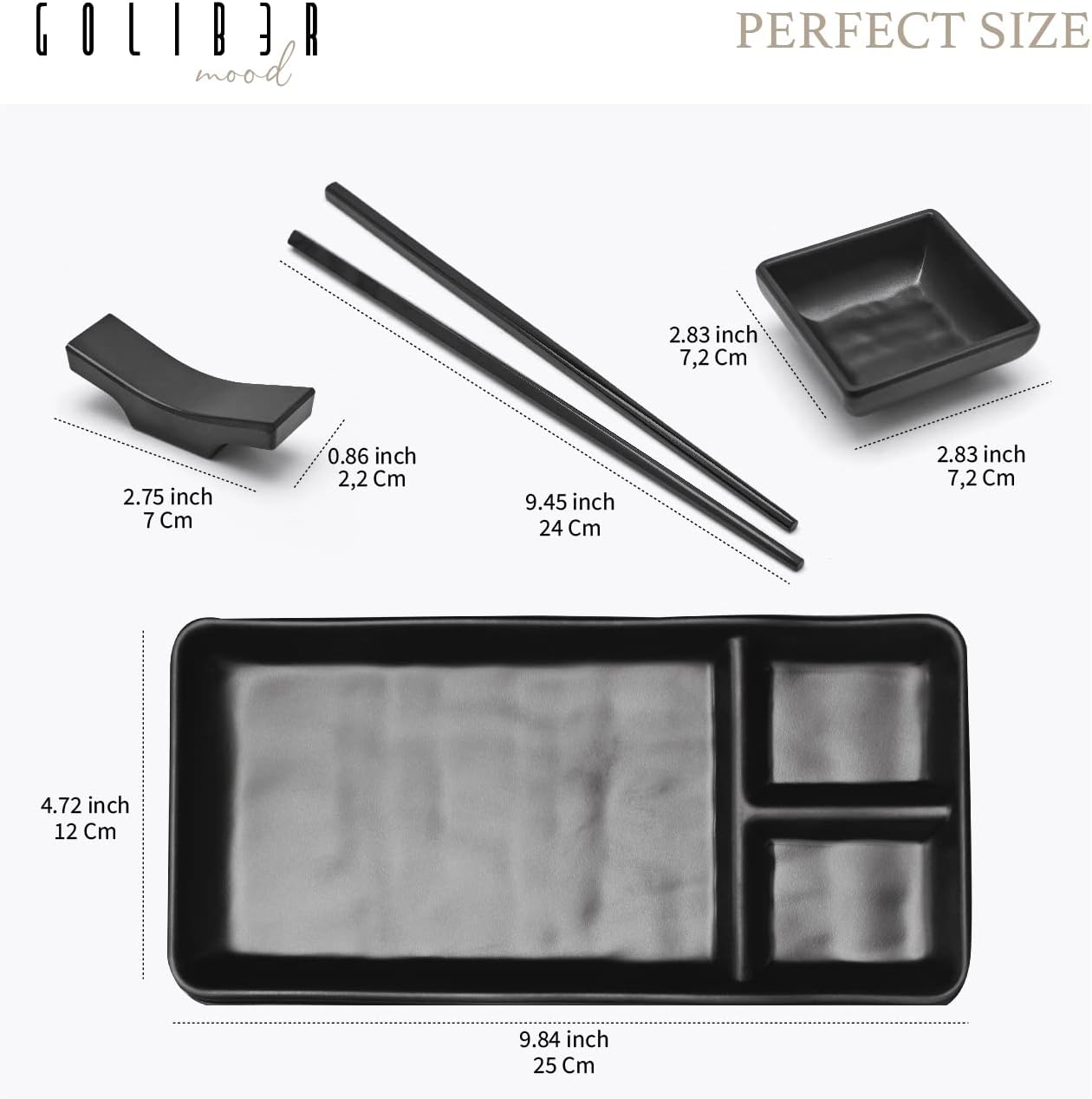 Sushi Geschirr, Schwarz