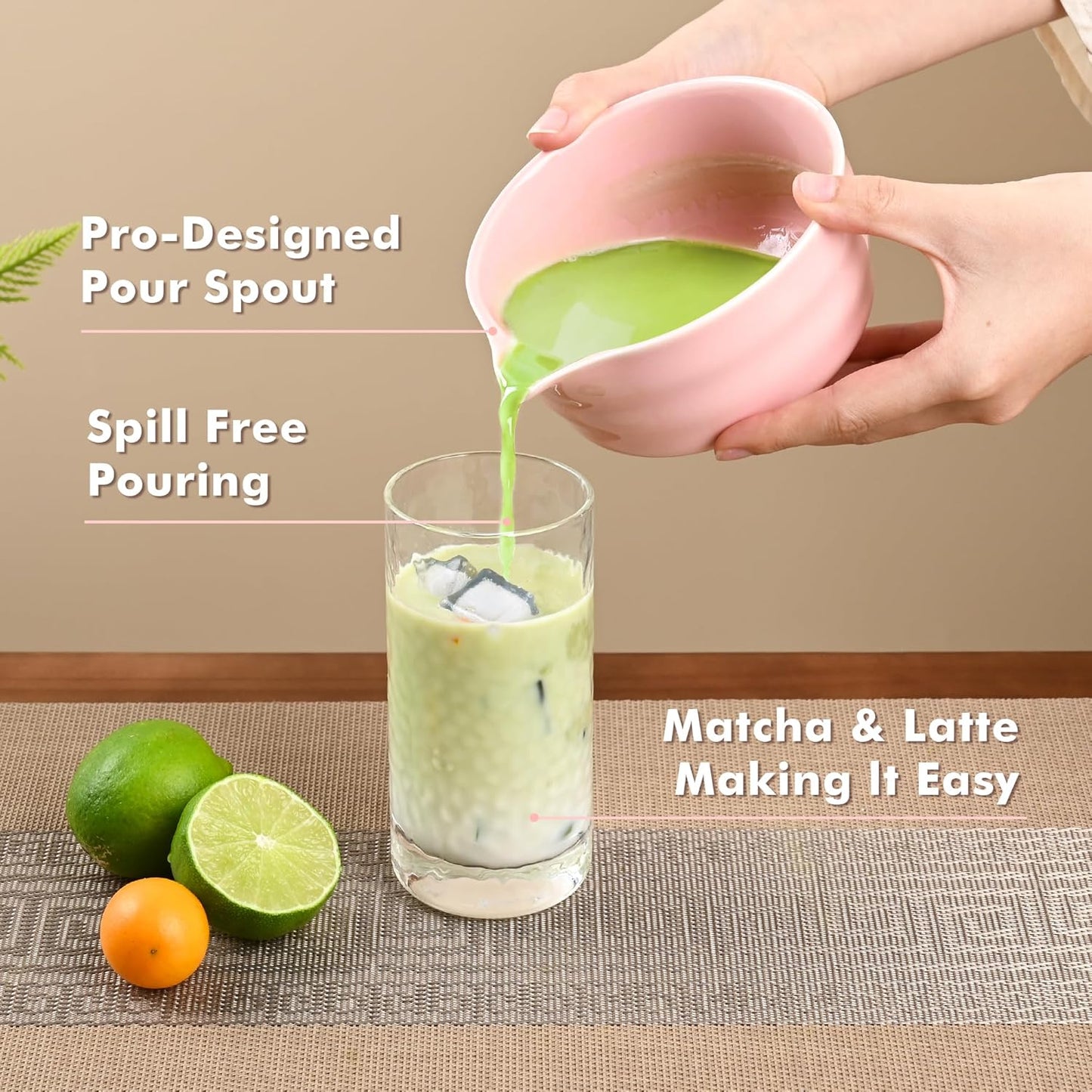 Matcha-Schneebesen-Set, Pink